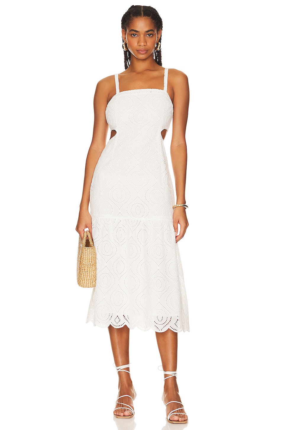 Viola Broidery Midi Dress - luluinthesky