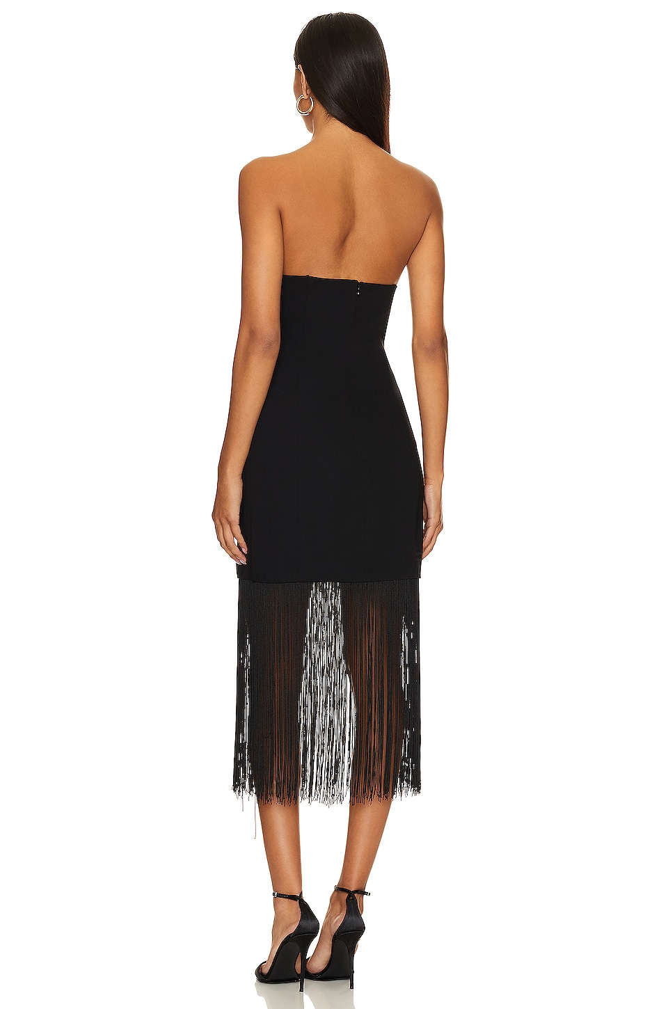 Puzzle Strapless With Fringe Dress - luluinthesky