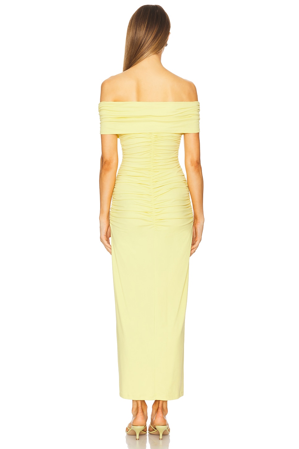 V Wire Gathered Off The Shoulder Dress - luluinthesky