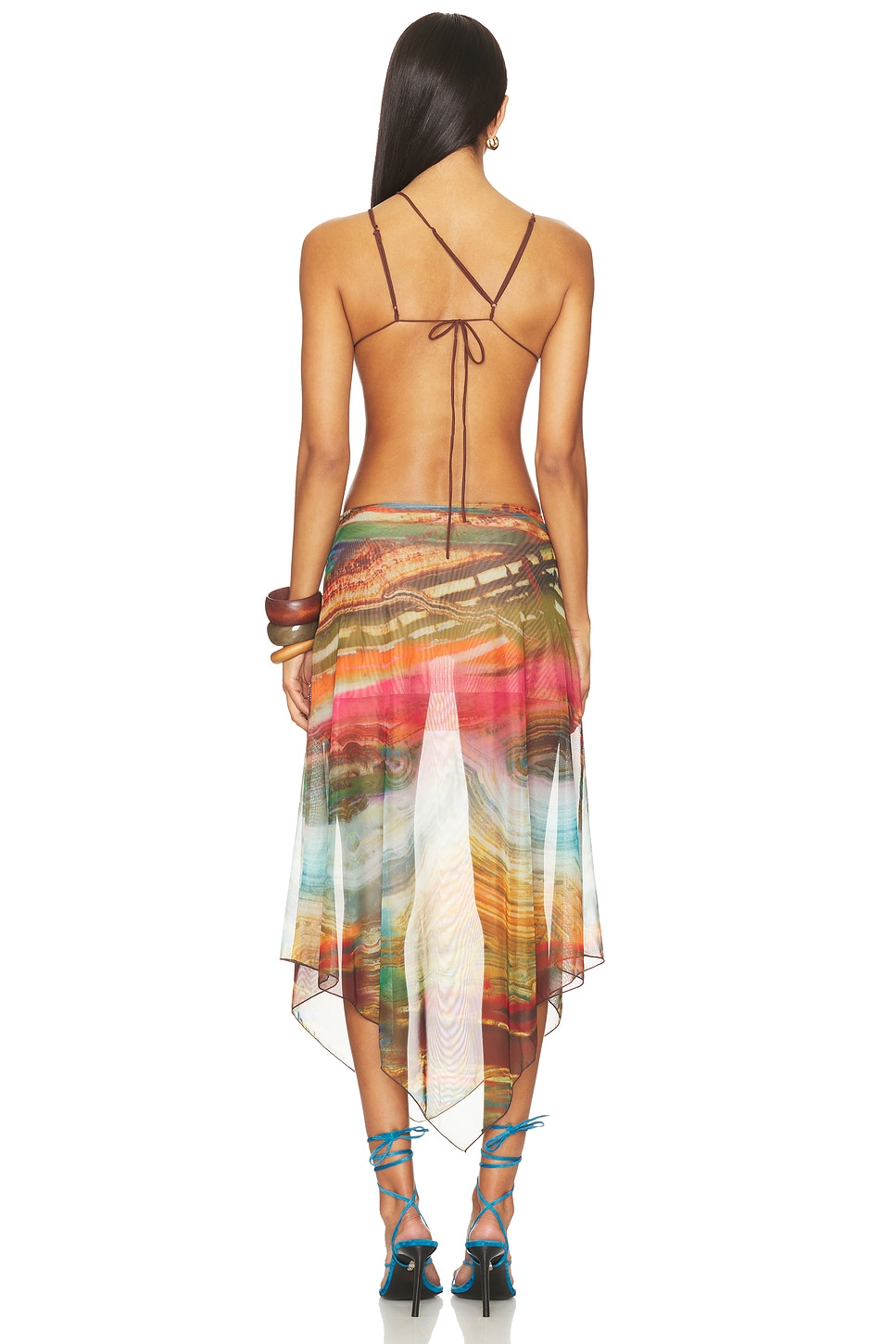 Wooden Trim Mesh Dress - luluinthesky