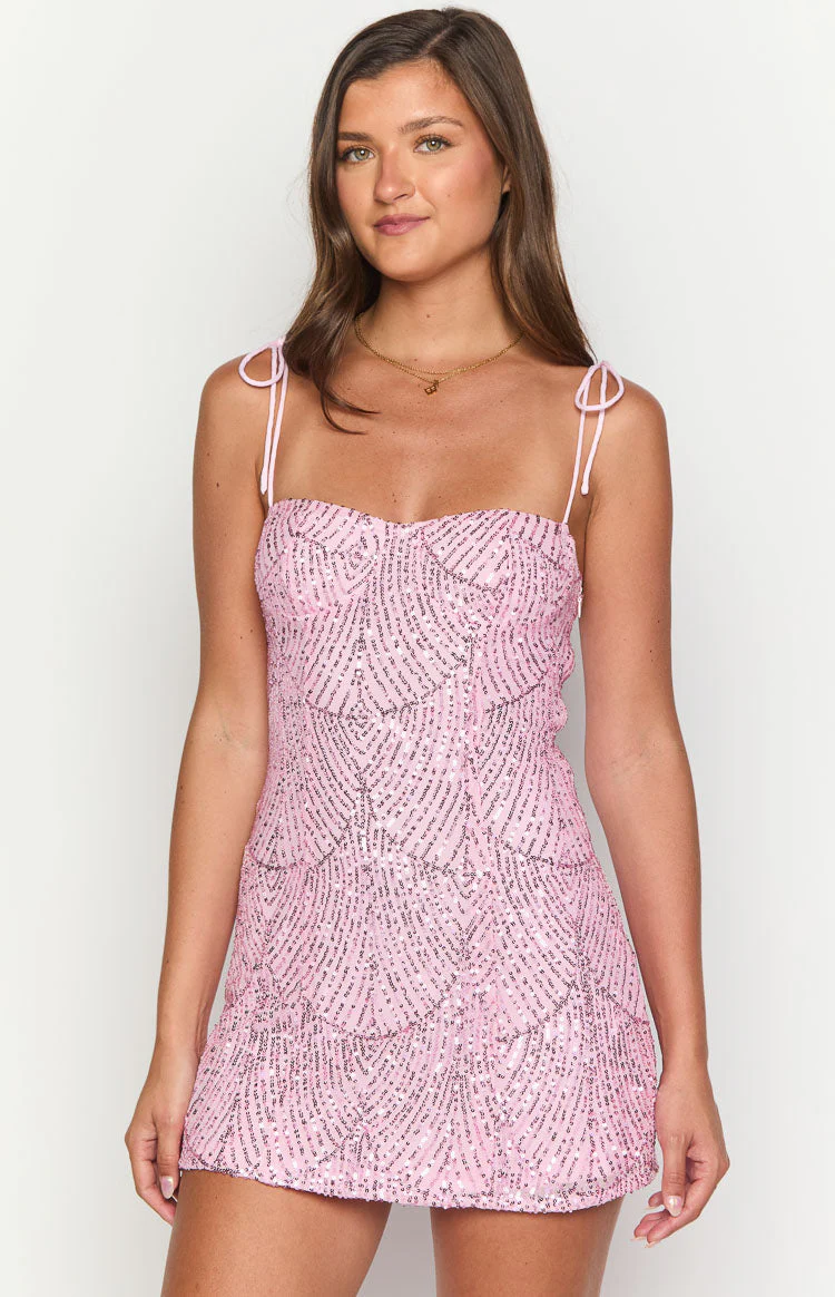 Penny Lane Pink Sequin Mini Dress - luluinthesky