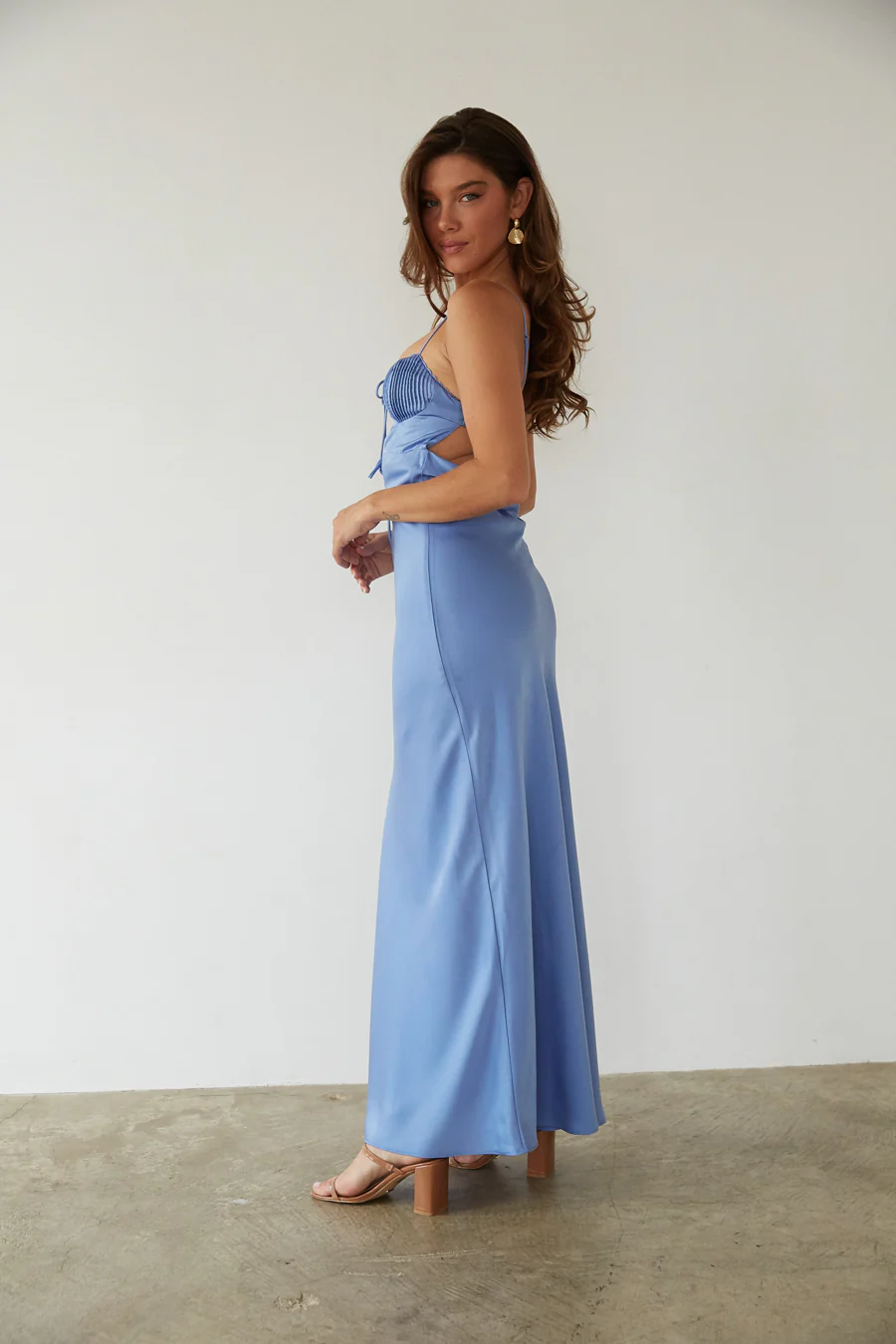 Misty Open Back Cutout Satin Maxi Dress - luluinthesky