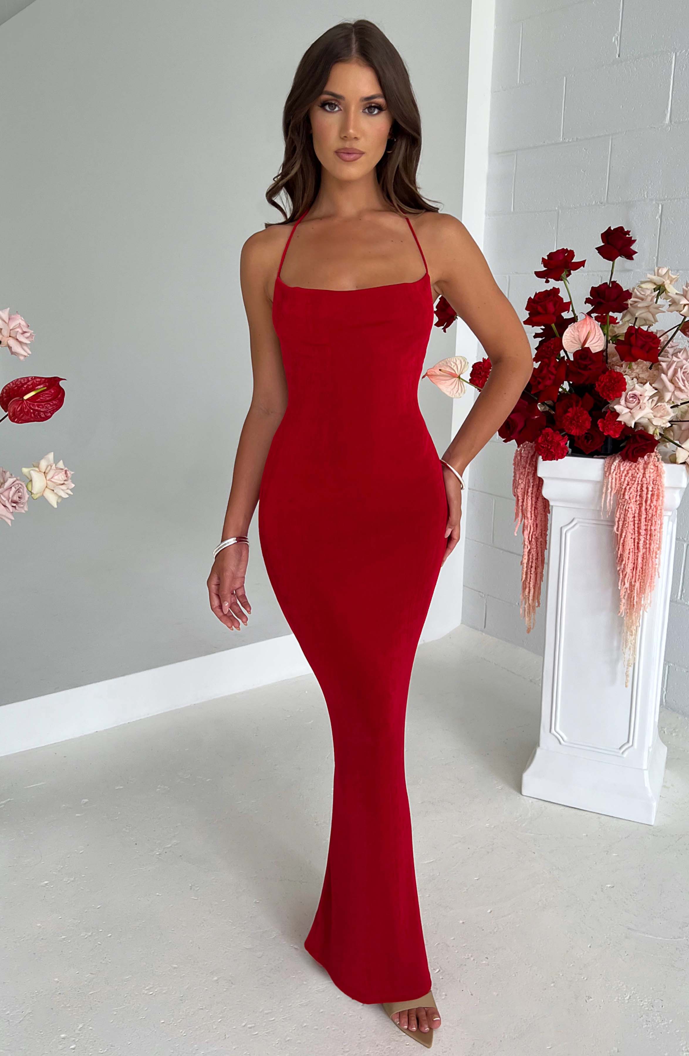 Talisa Maxi Dress - Red - luluinthesky