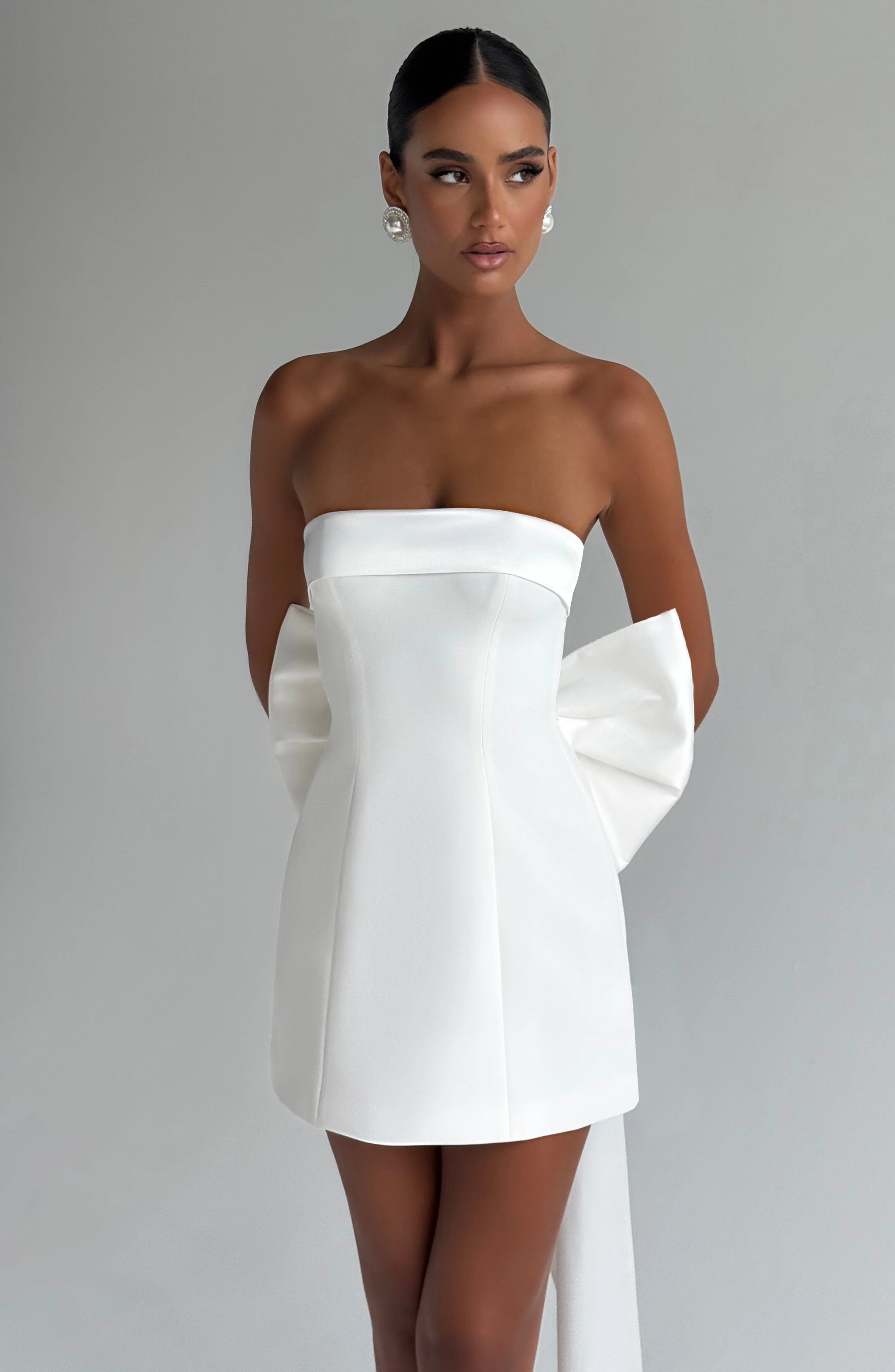 Barbara Mini Dress - Ivory - luluinthesky