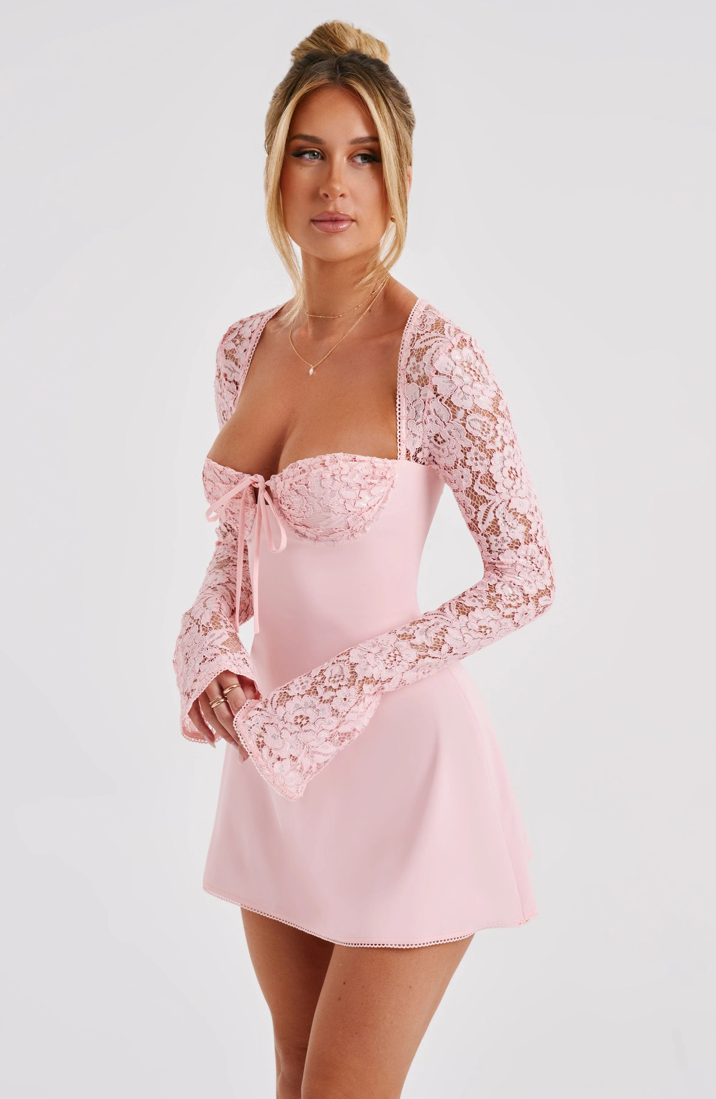 Jacinta Mini Dress - Blush - luluinthesky