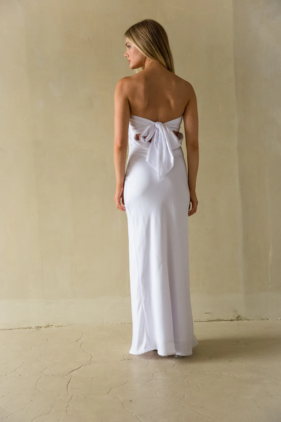 Britt Strapless Tie Back Maxi Dress - luluinthesky