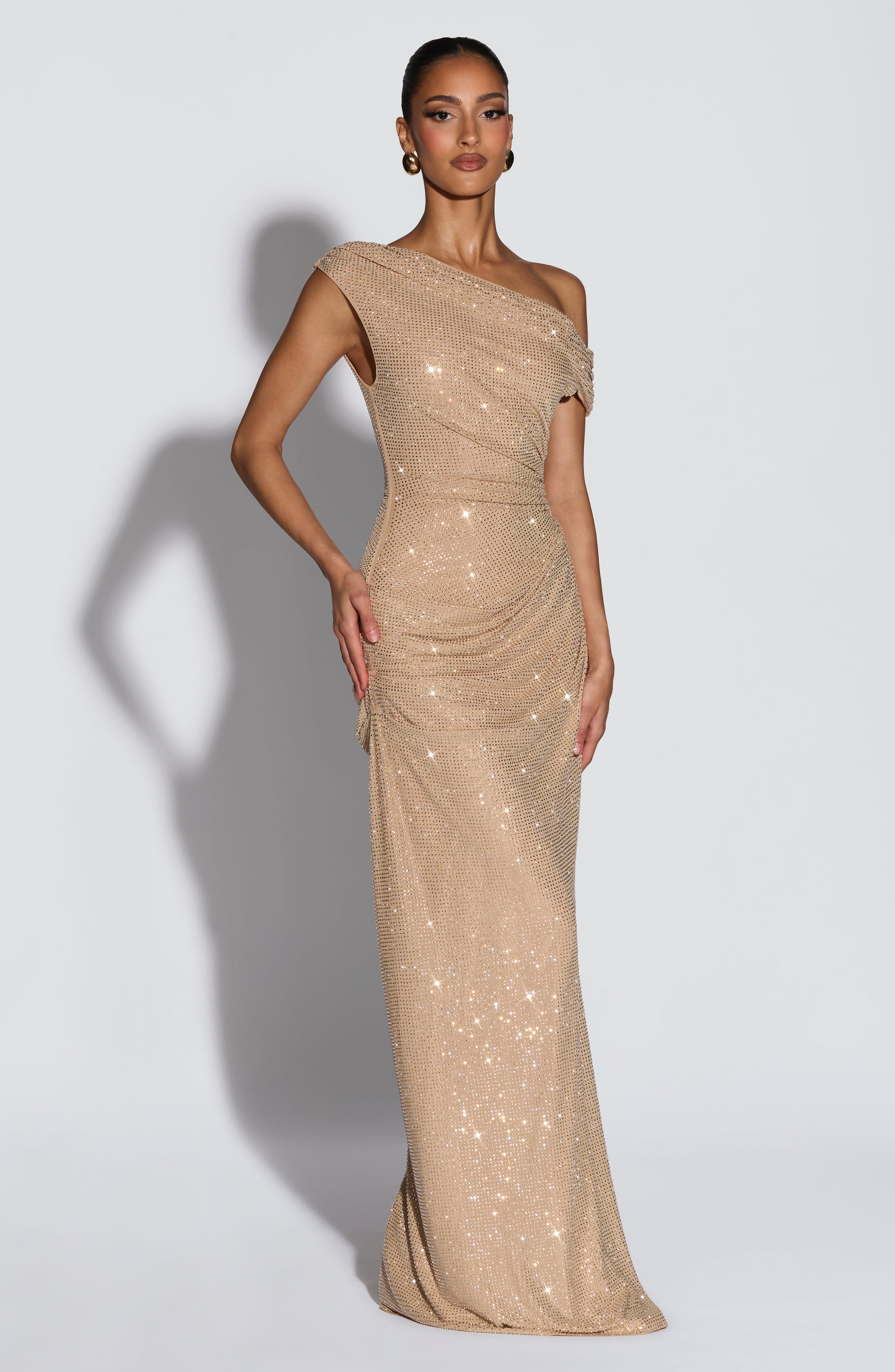 Ottilie Maxi Dress - Gold - luluinthesky