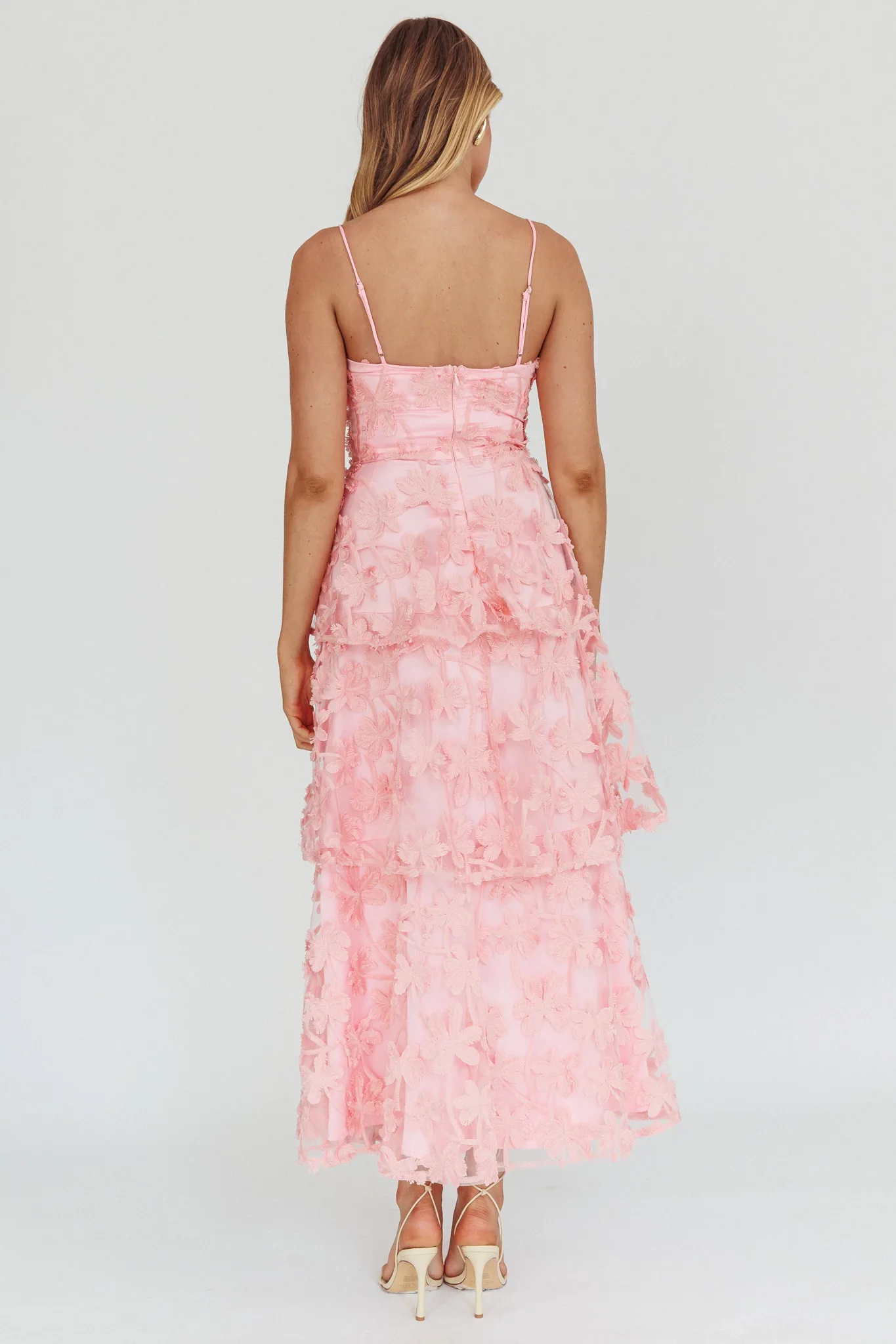 Dori Floral Embellished Maxi Dress Blush - luluinthesky