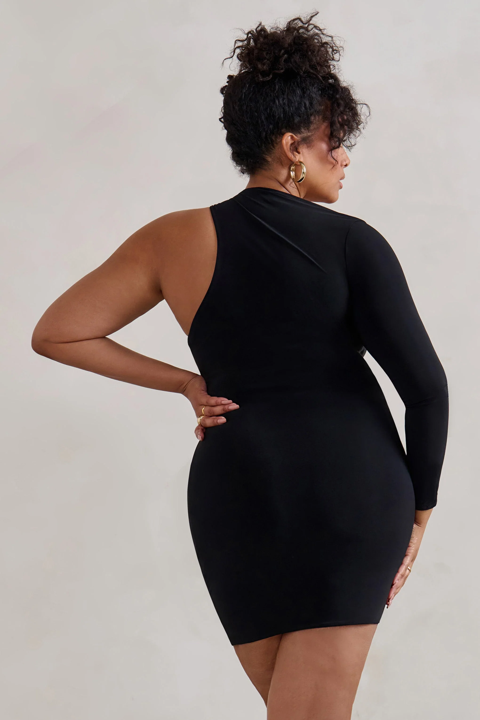 Siren | Black One Shoulder Bodycon Mini Dress - luluinthesky