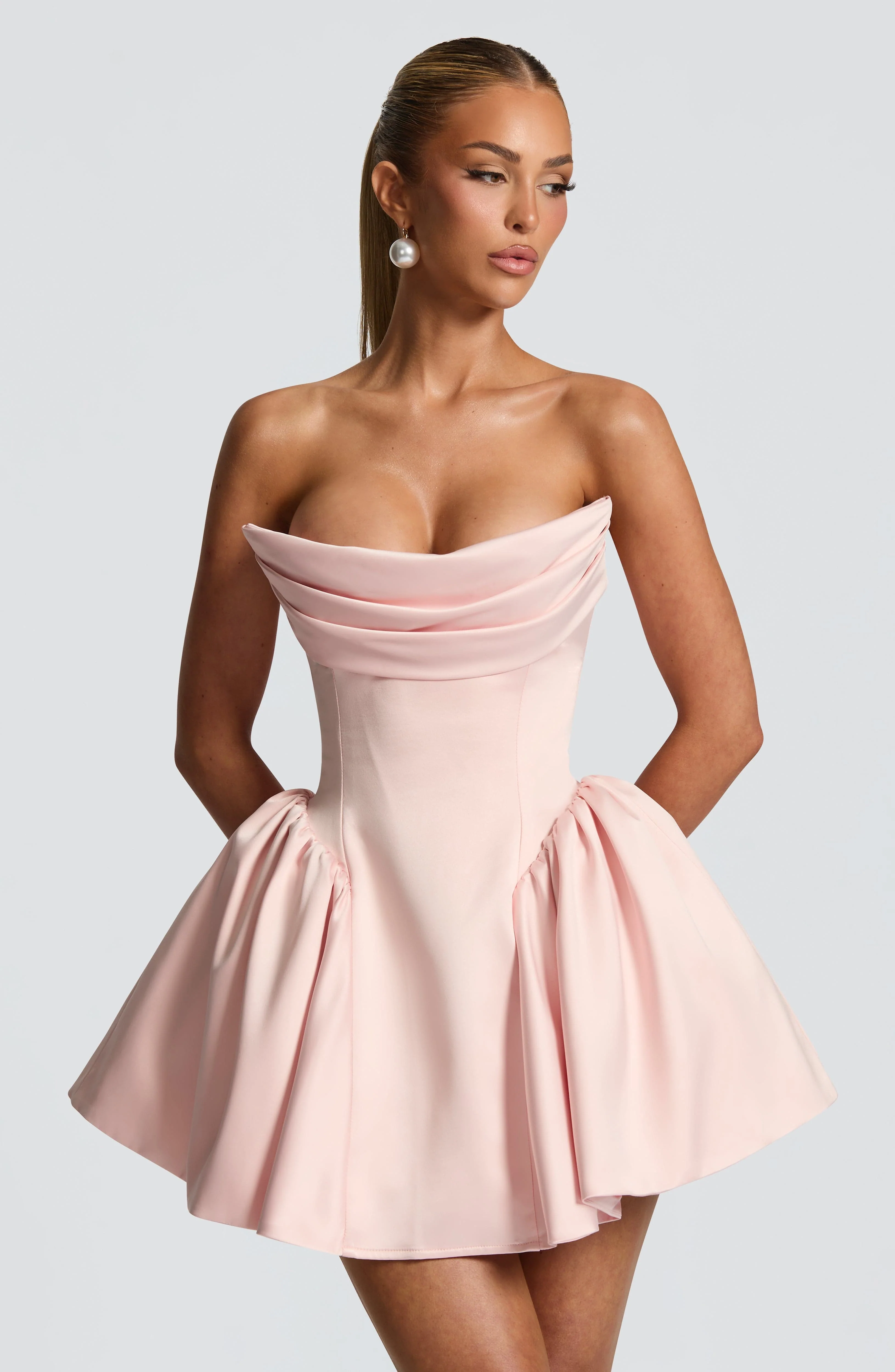 Trinity Mini Dress - Blush - luluinthesky