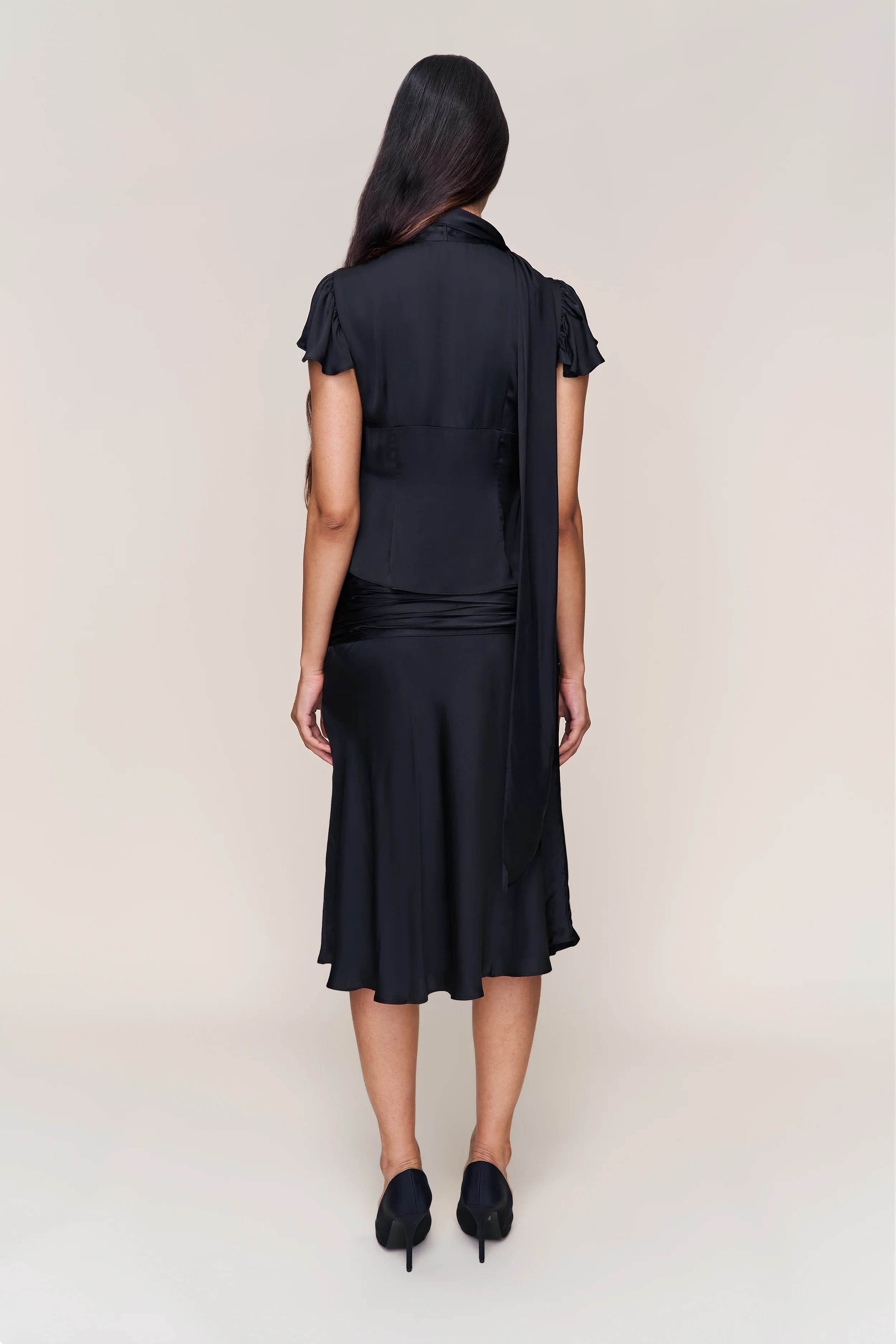 Eda Satin Midi Skirt - luluinthesky