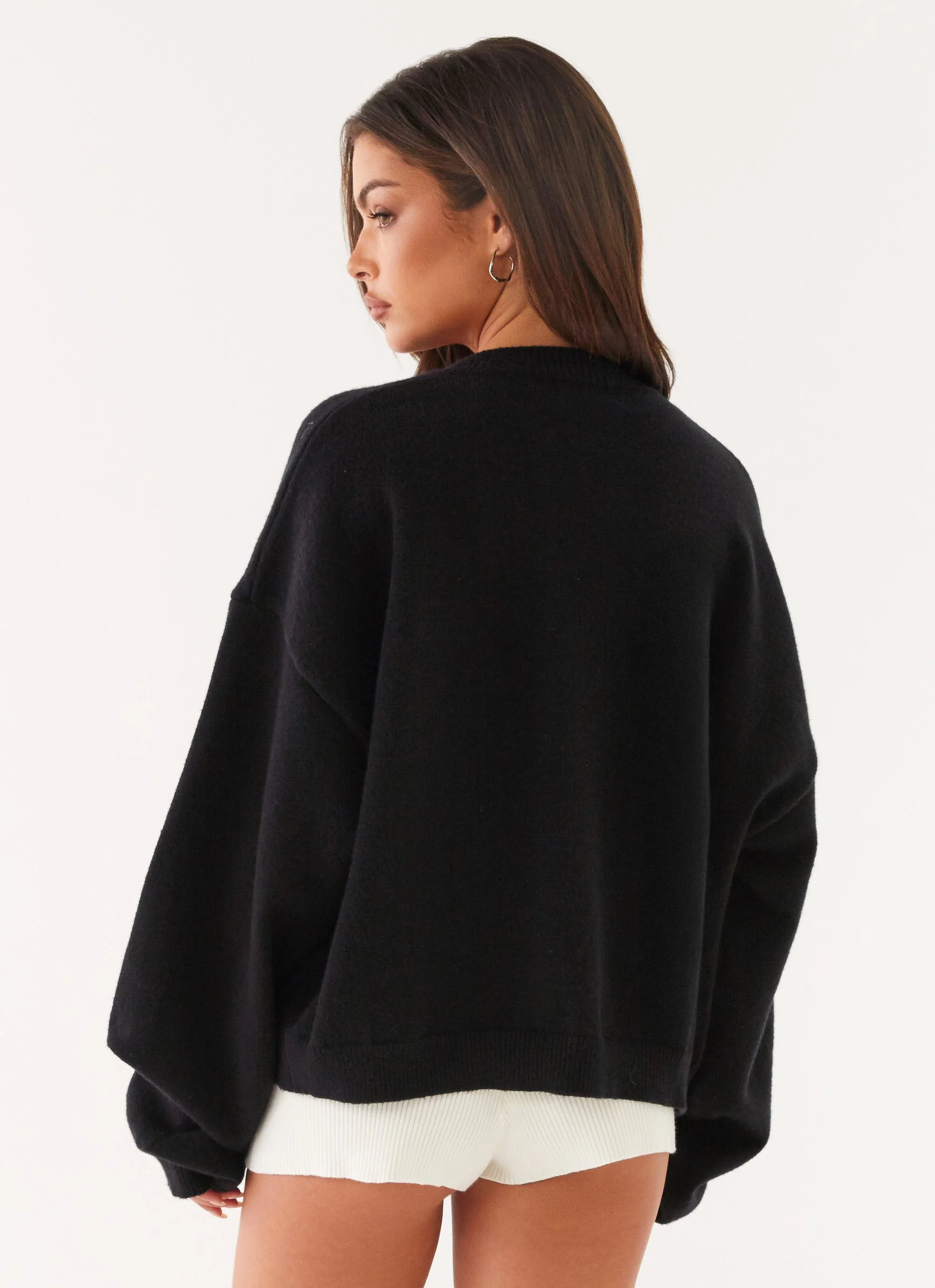 Annie One Button Cardigan - Black - luluinthesky