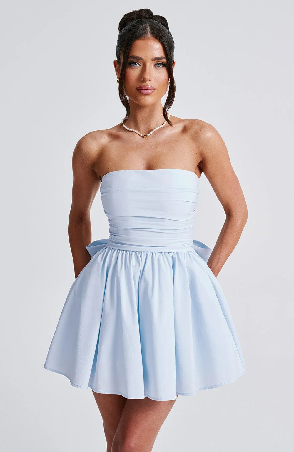 Katrina Mini Dress - Blue - luluinthesky