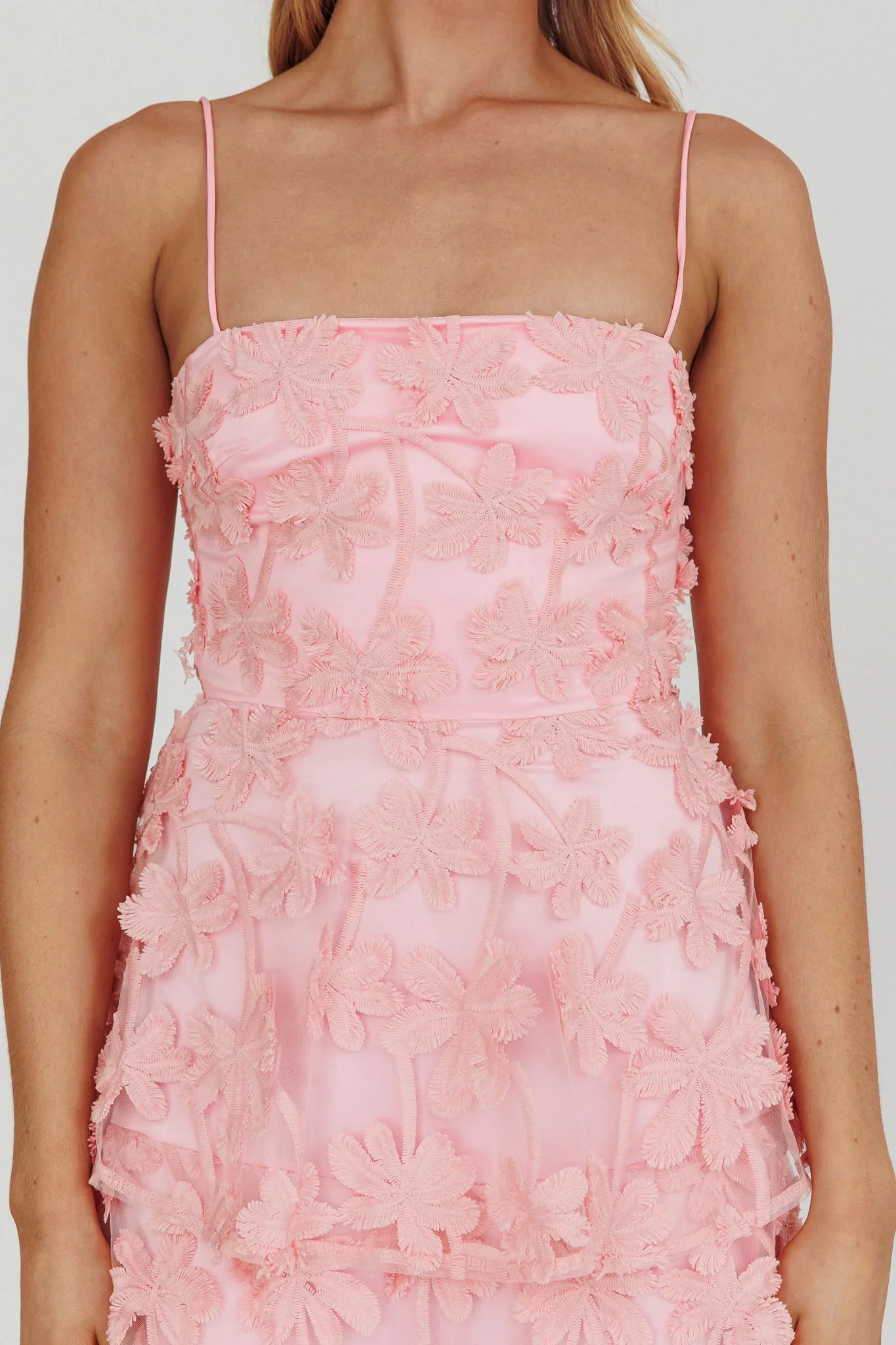 Dori Floral Embellished Maxi Dress Blush - luluinthesky