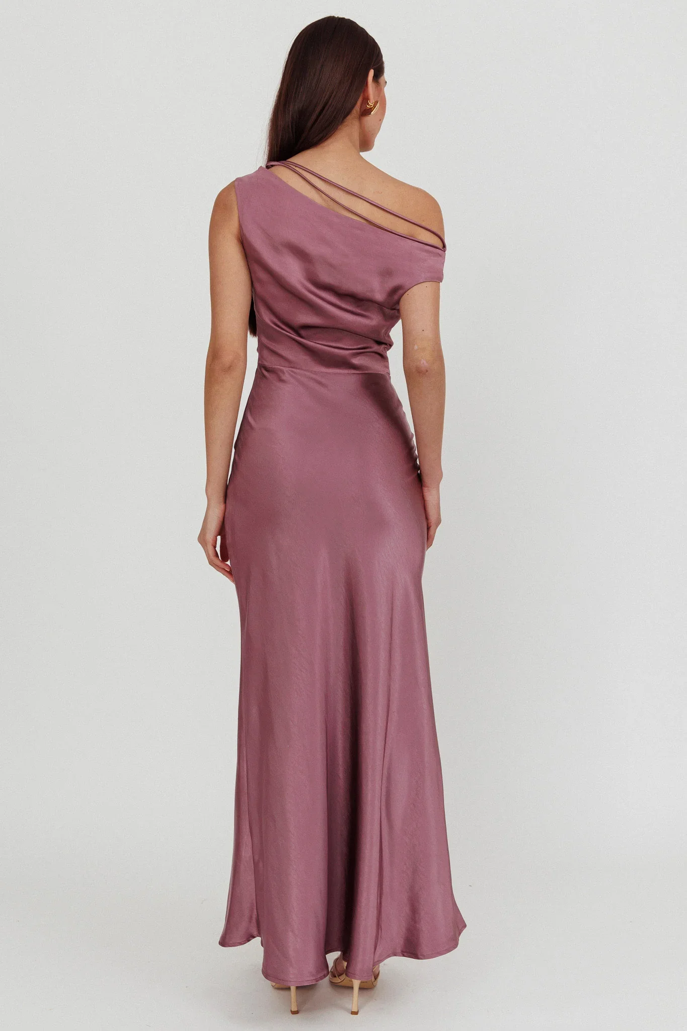 Twilight Asymmetric Neckline Maxi Dress Grape - luluinthesky