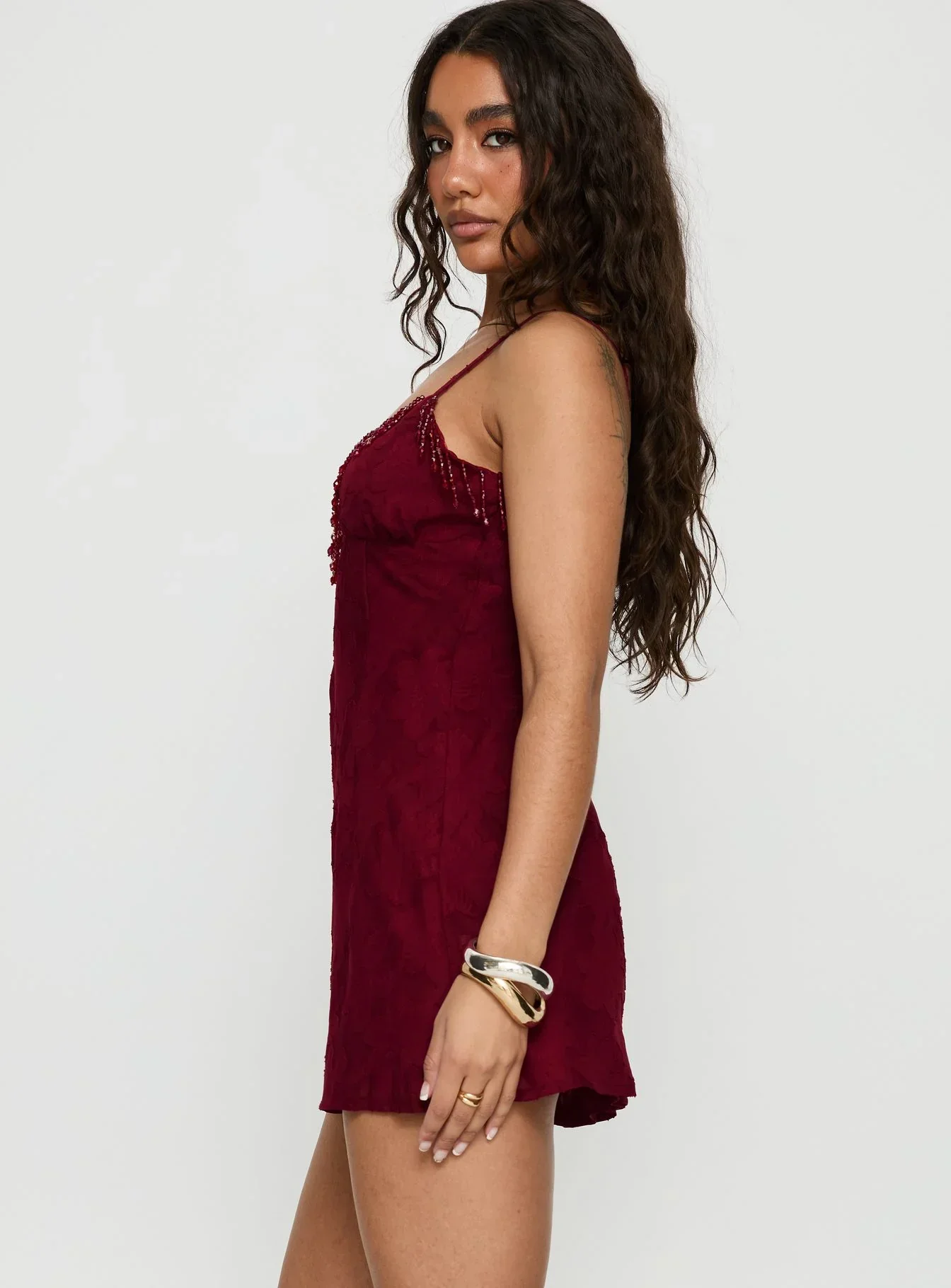 Tanisha Drop Neckline Mini Dress Red - luluinthesky