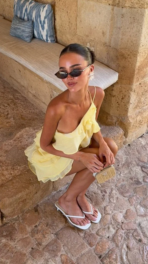 Cassidi Mini Dress - Lemon - luluinthesky