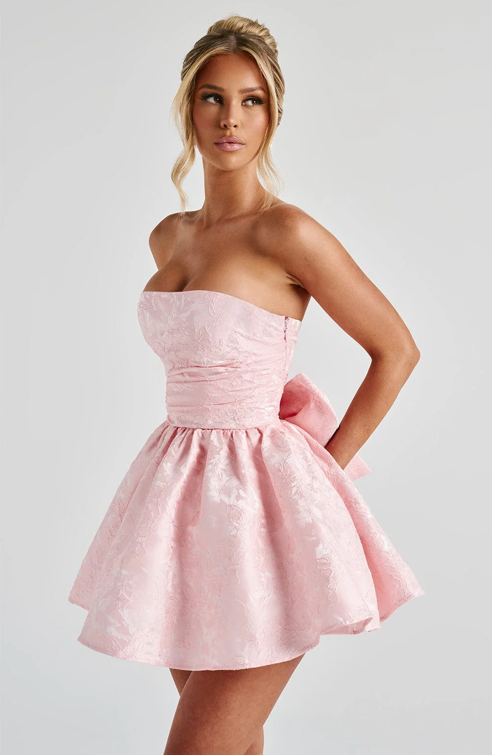 Salome Mini Dress - Blush - luluinthesky