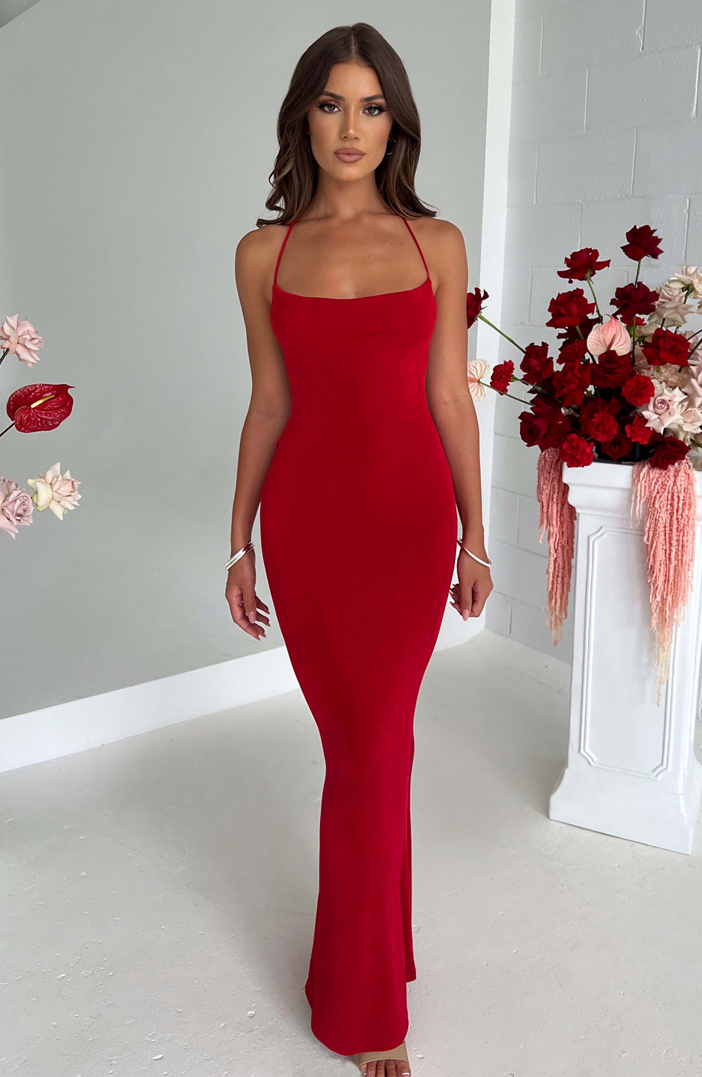 Talisa Maxi Dress - Red - luluinthesky