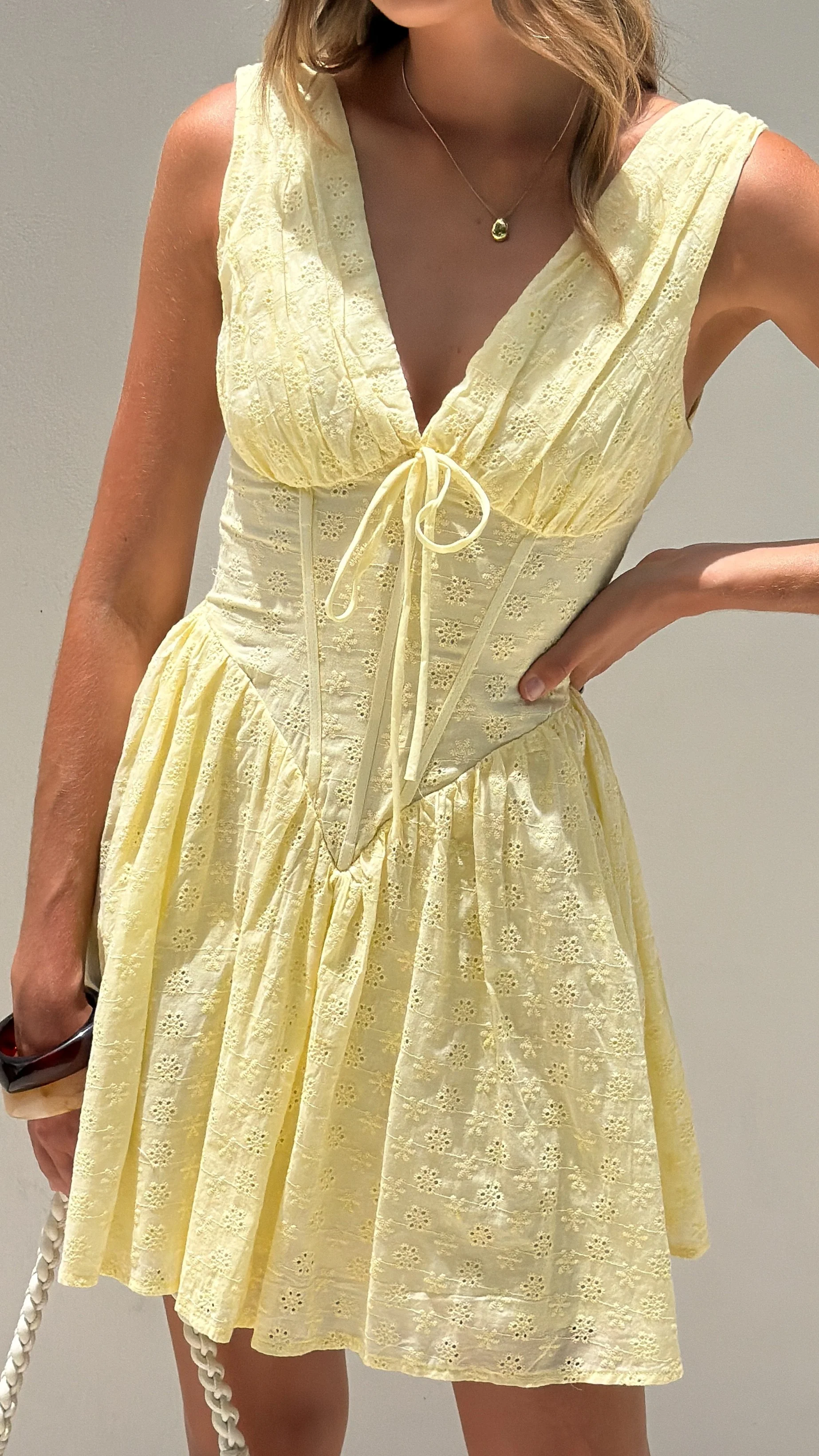 Elysia Mini Dress - Yellow - luluinthesky