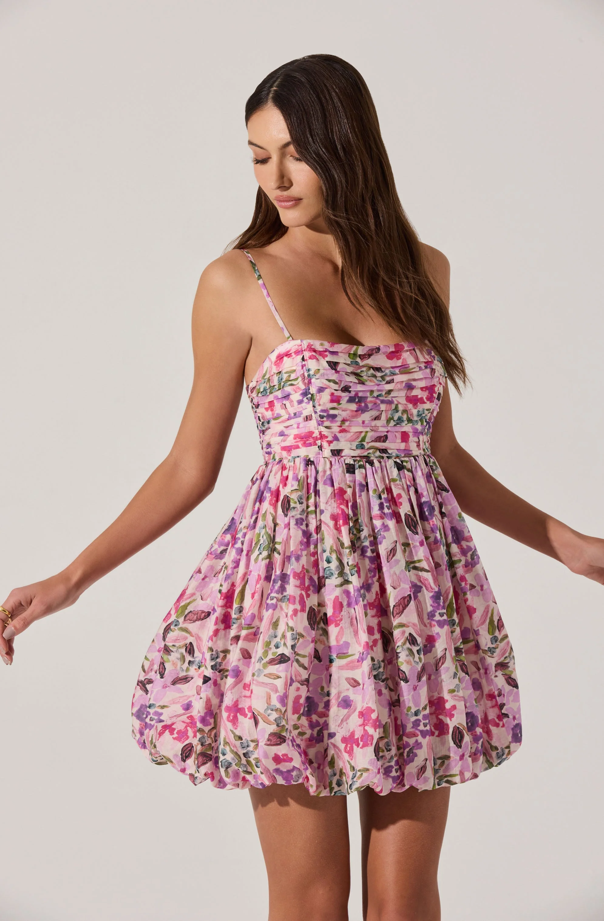 Bubble Floral Mini Dress - luluinthesky