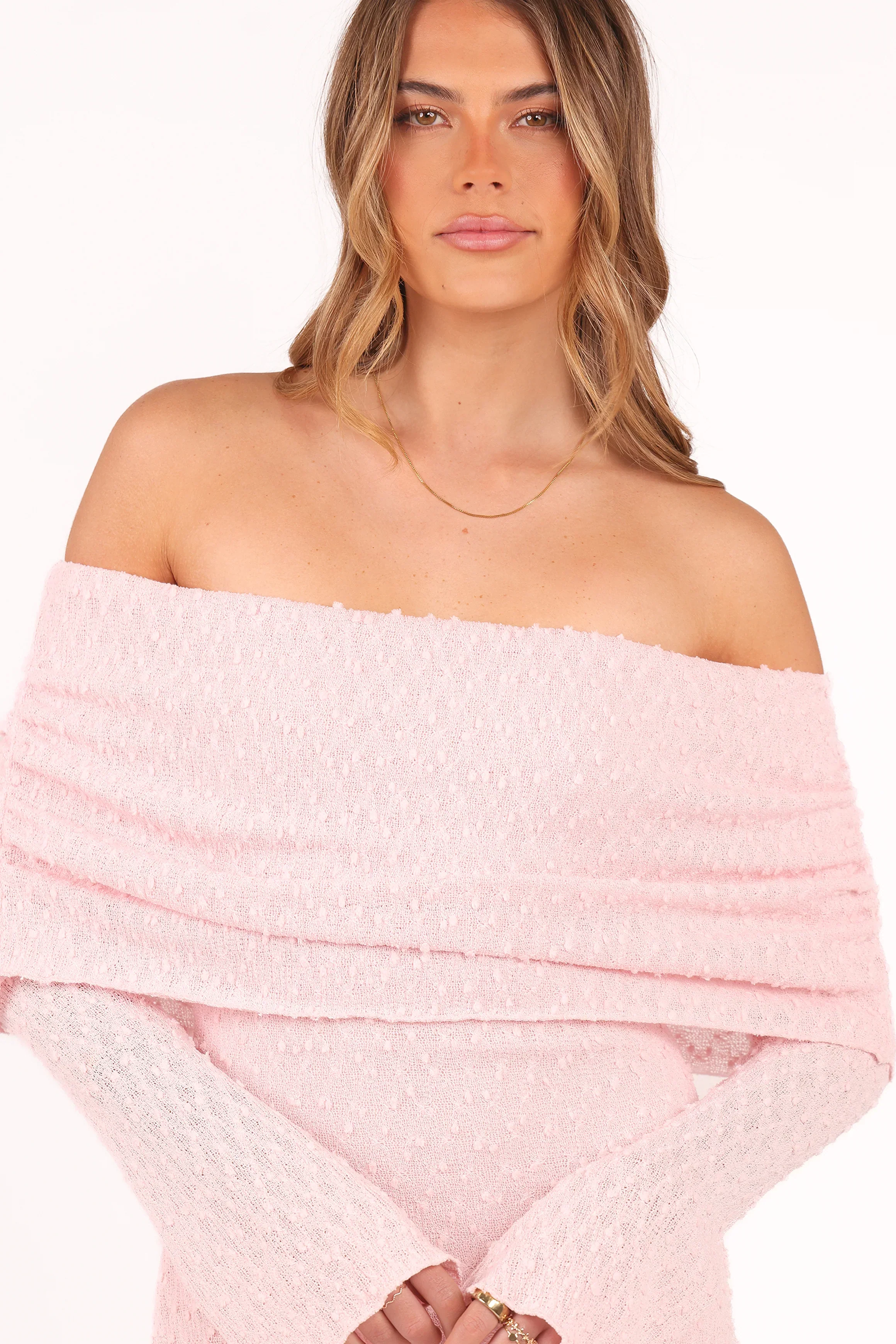 Wilma Off Shoulder Dress - Pink - luluinthesky