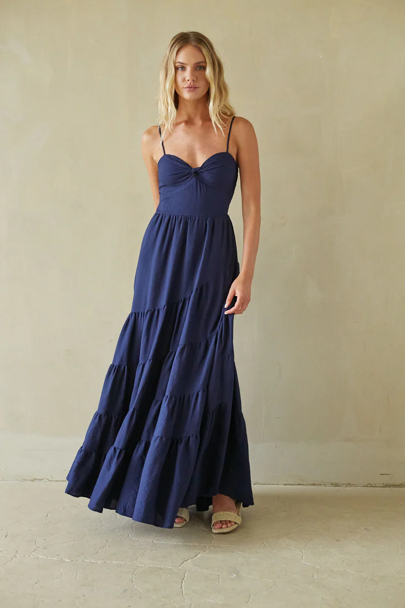 Donna Twist Front Maxi Dress - luluinthesky