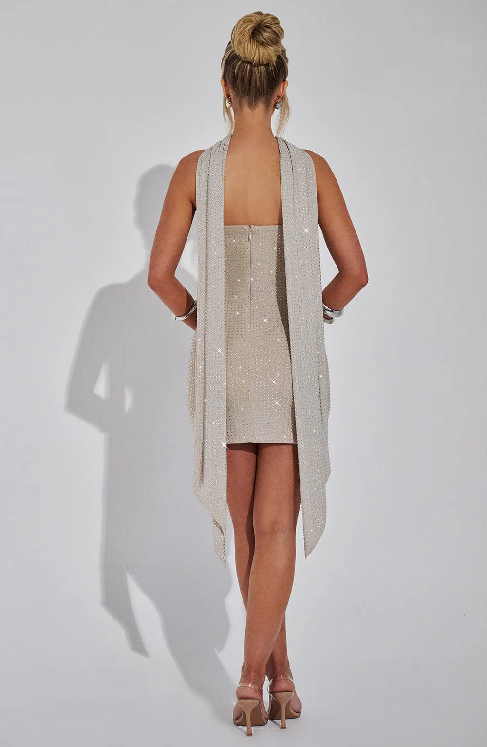 Ginni Mini Dress - Silver/Nude - luluinthesky