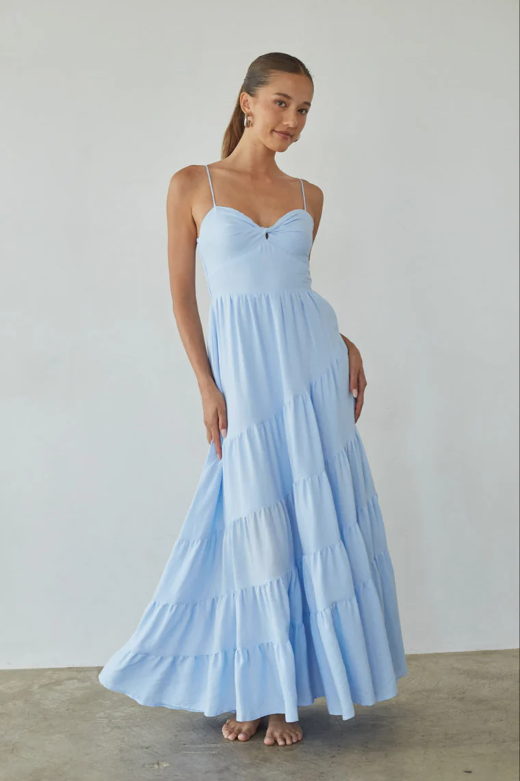 Donna Twist Front Maxi Dress - luluinthesky