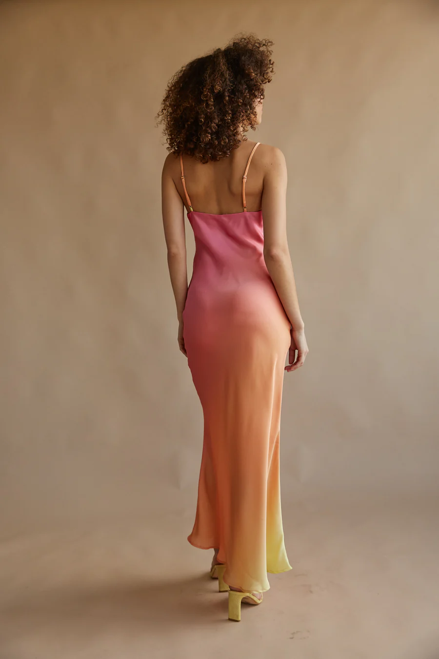 Moana Sunset Satin Maxi Dress - luluinthesky