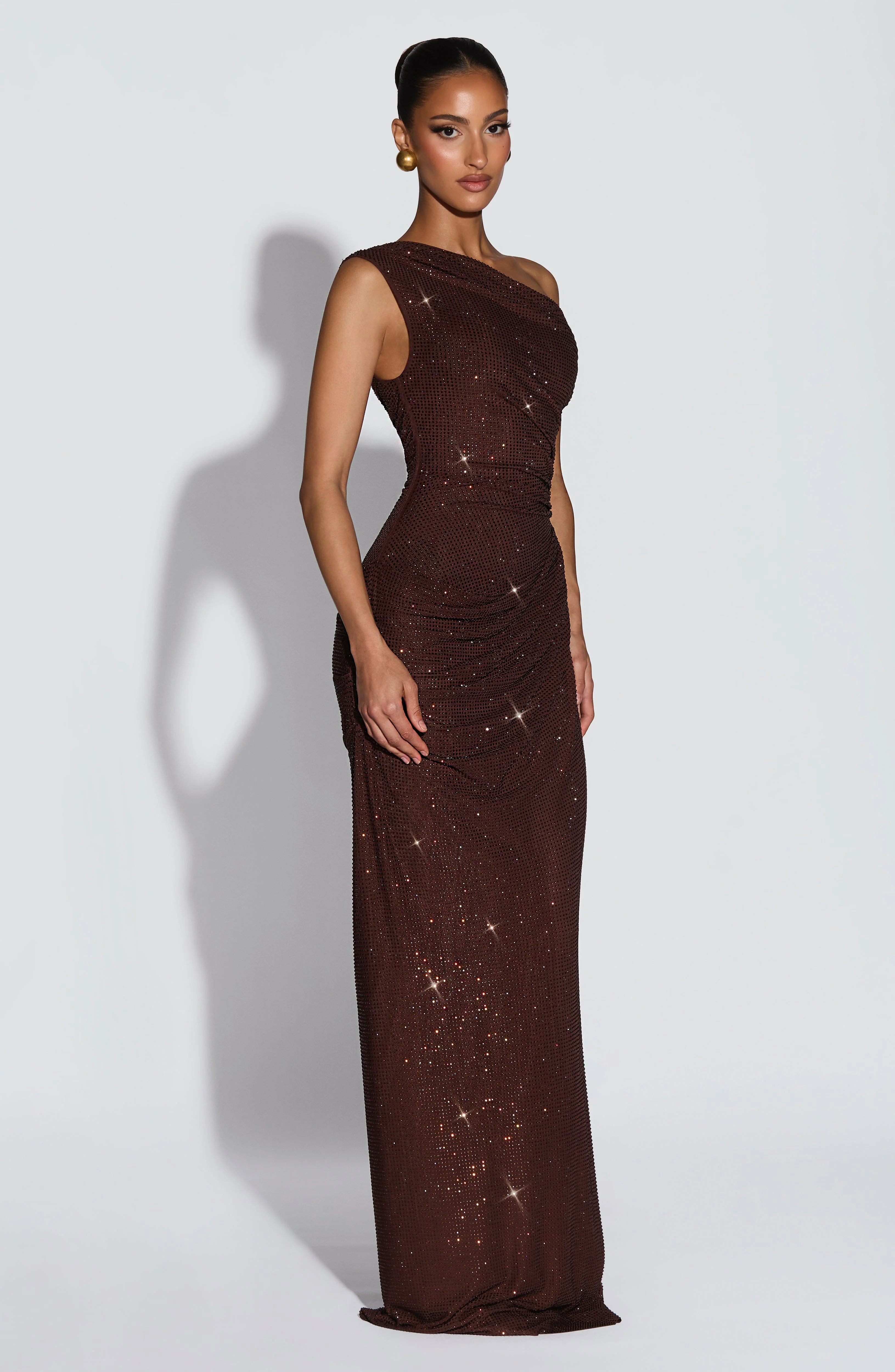 Ottilie Maxi Dress - Plum Brown - luluinthesky