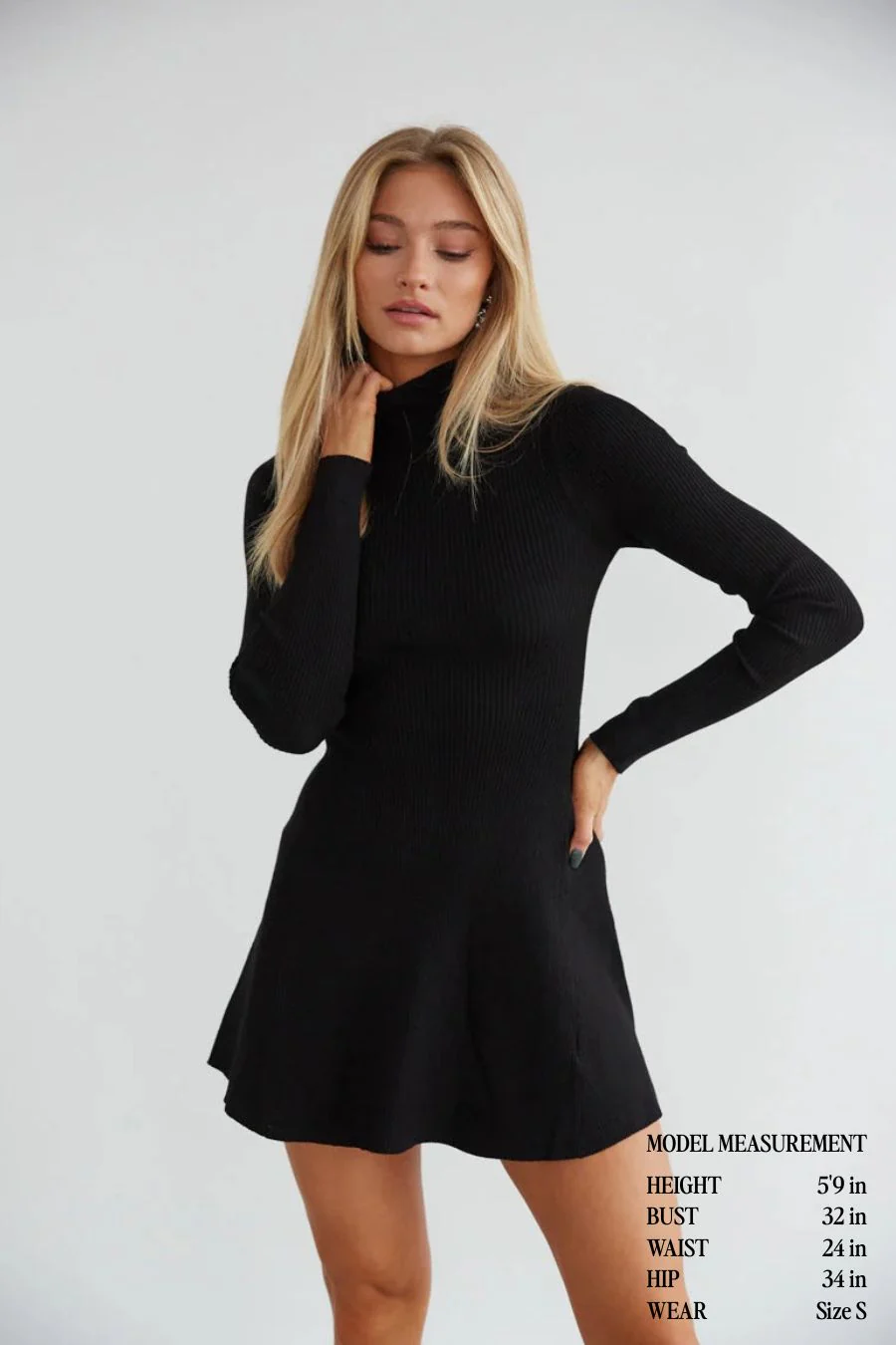 Millie Knit Turtleneck Mini Dress - luluinthesky