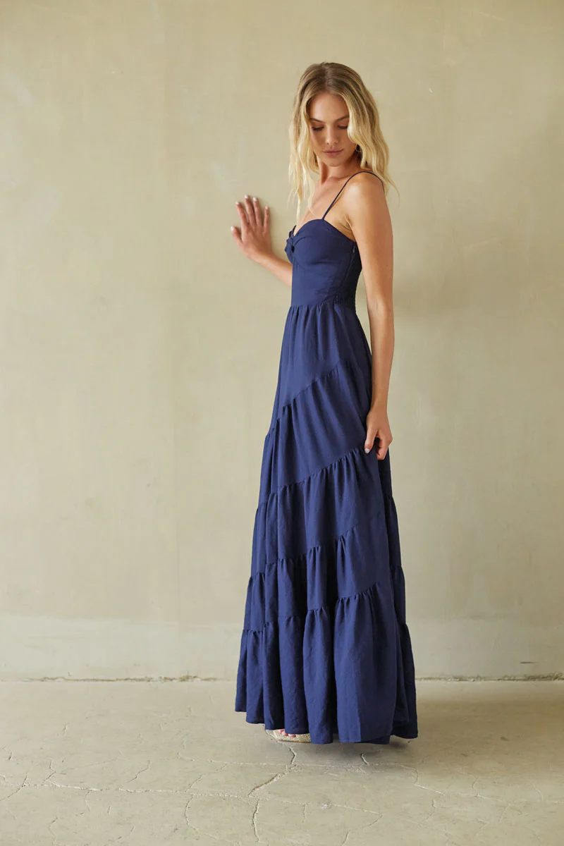 Donna Twist Front Maxi Dress - luluinthesky
