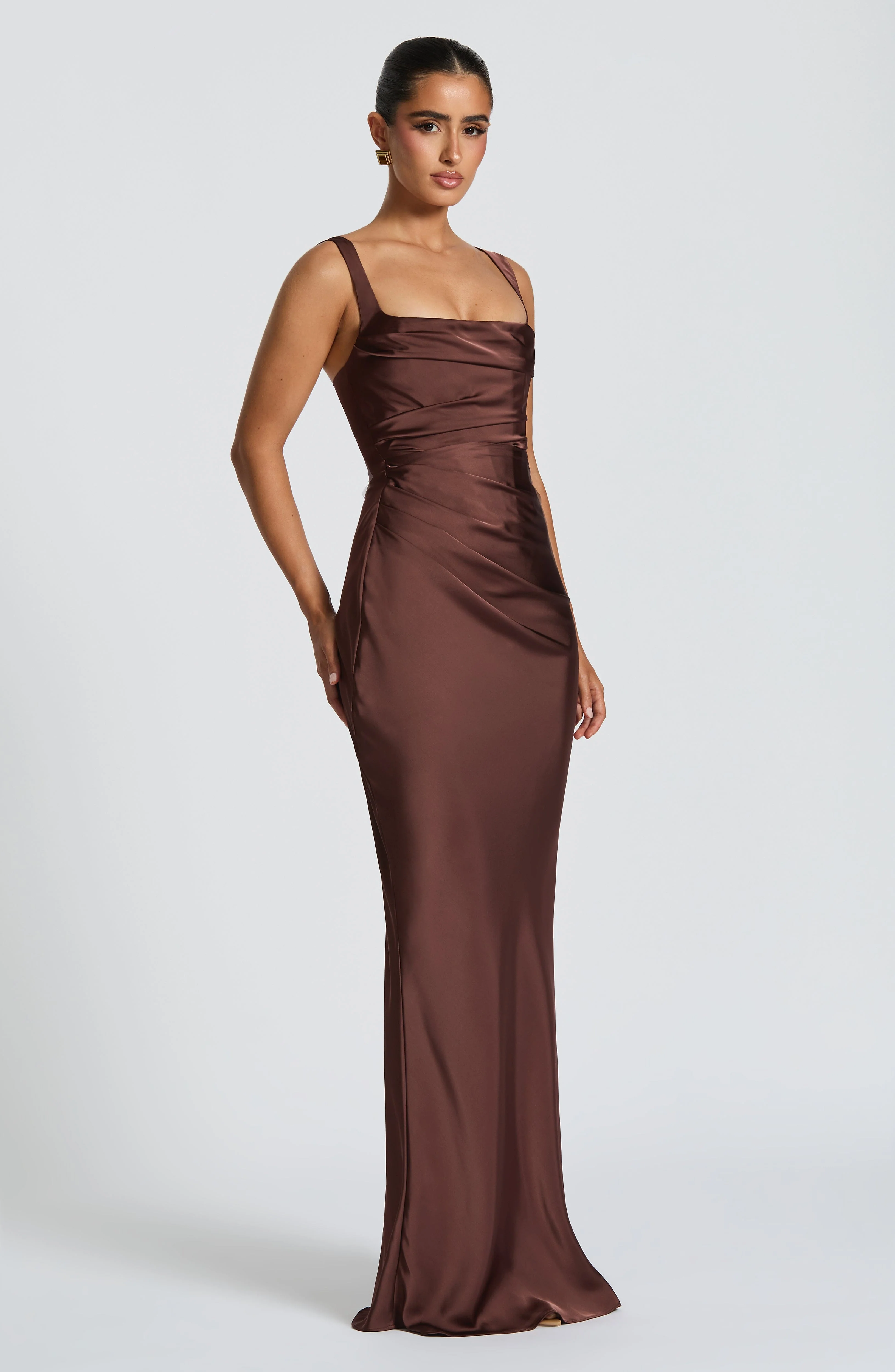 Calanthe Maxi Dress - Plum Brown - luluinthesky