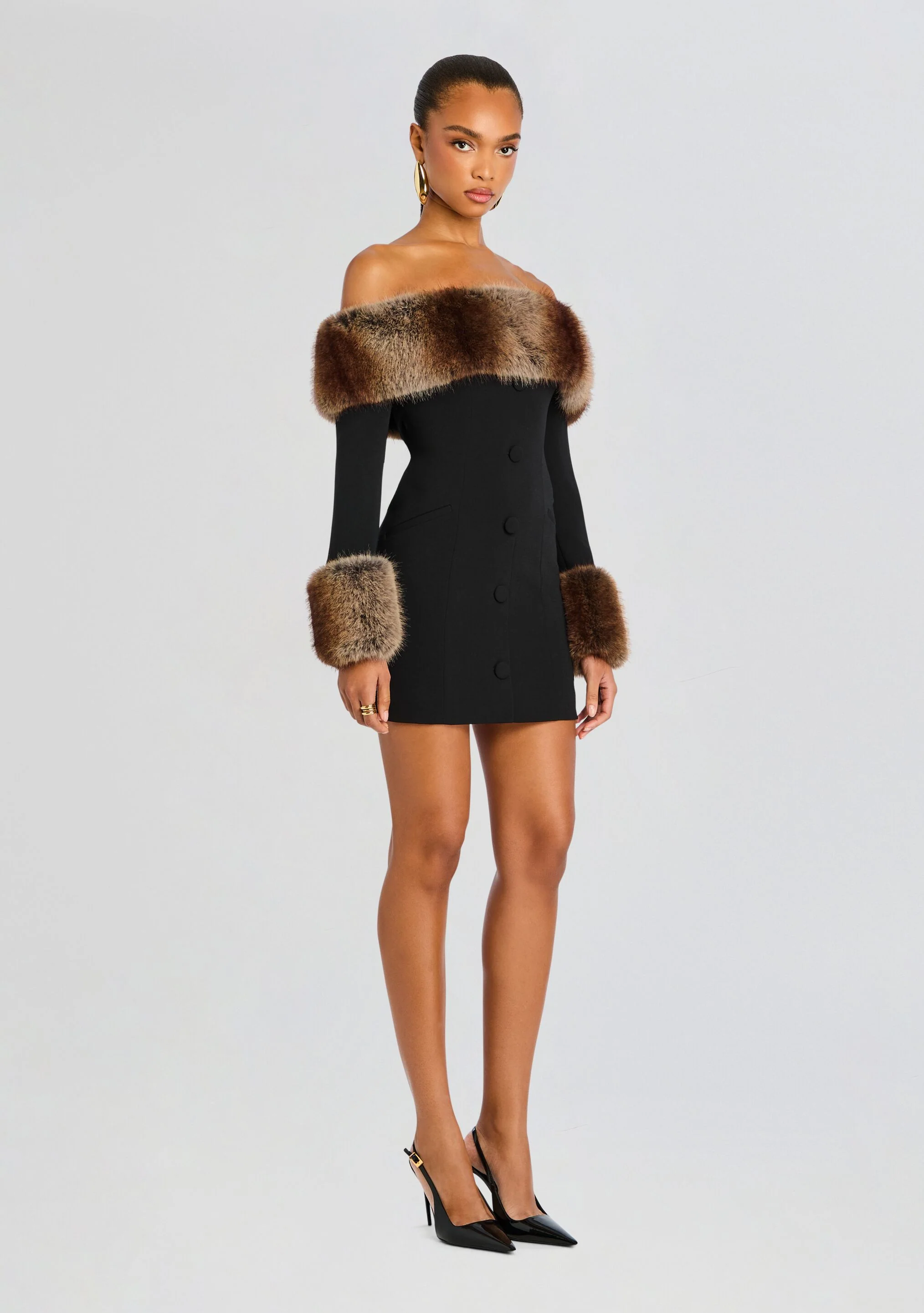 Elspeth Faux Fur Dress - luluinthesky