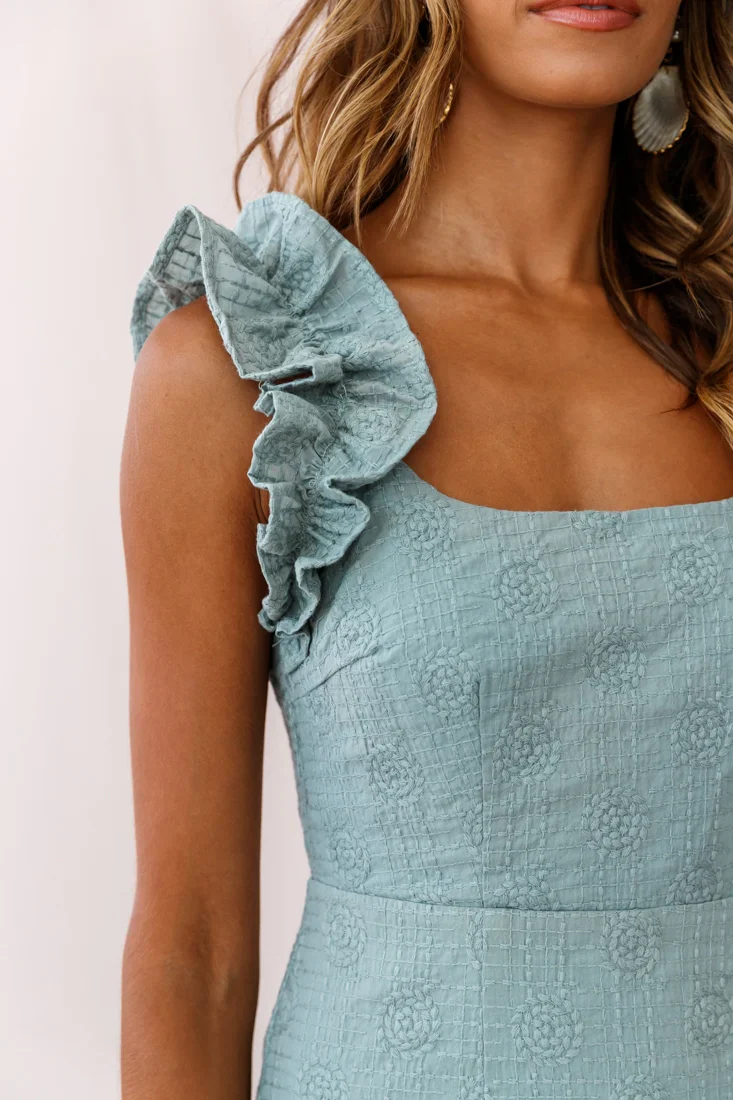 Annie Ruffle Shoulder Strap Mini Dress Olive - luluinthesky