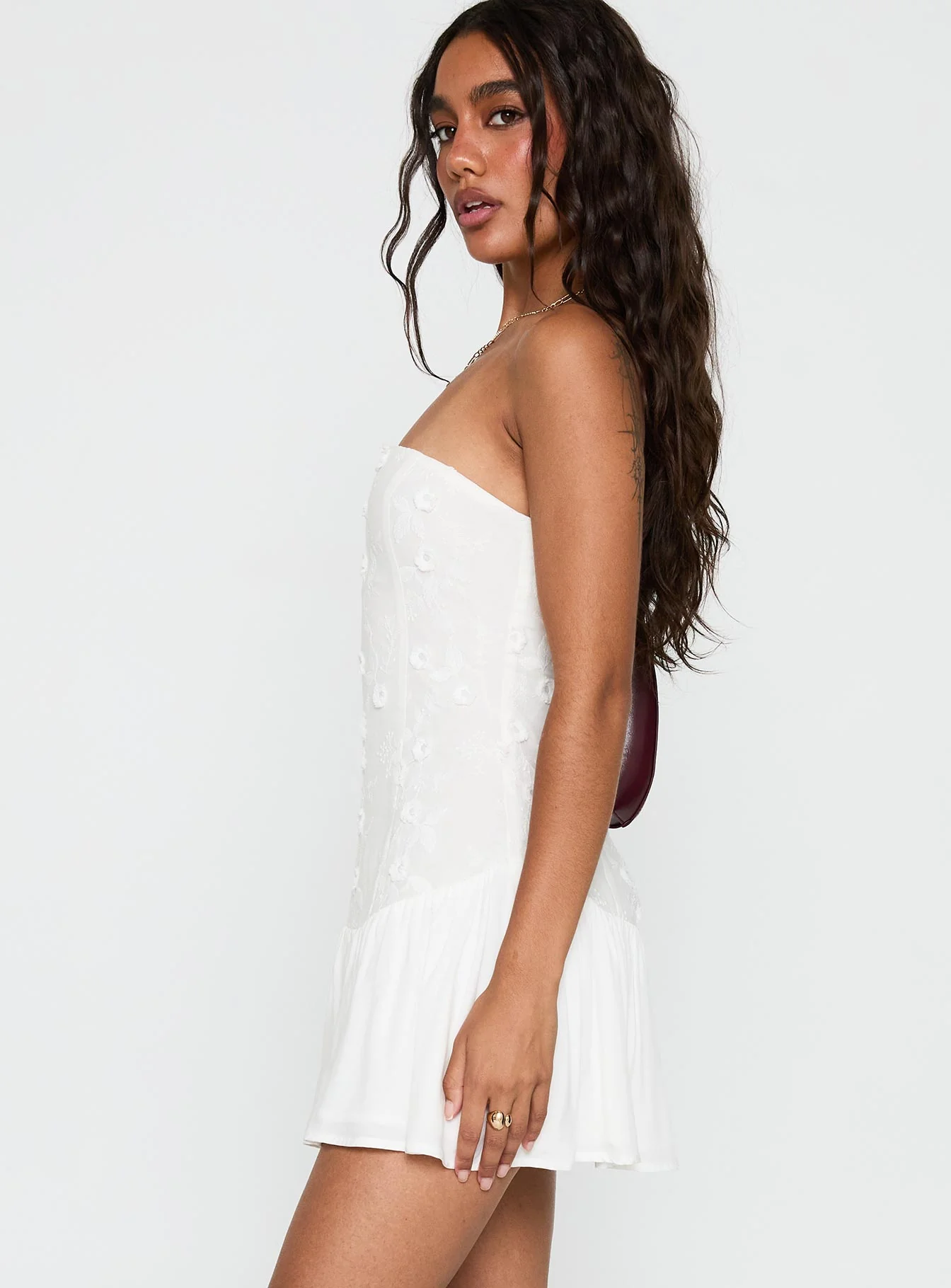 Envie Strapless Mini Dress White - luluinthesky
