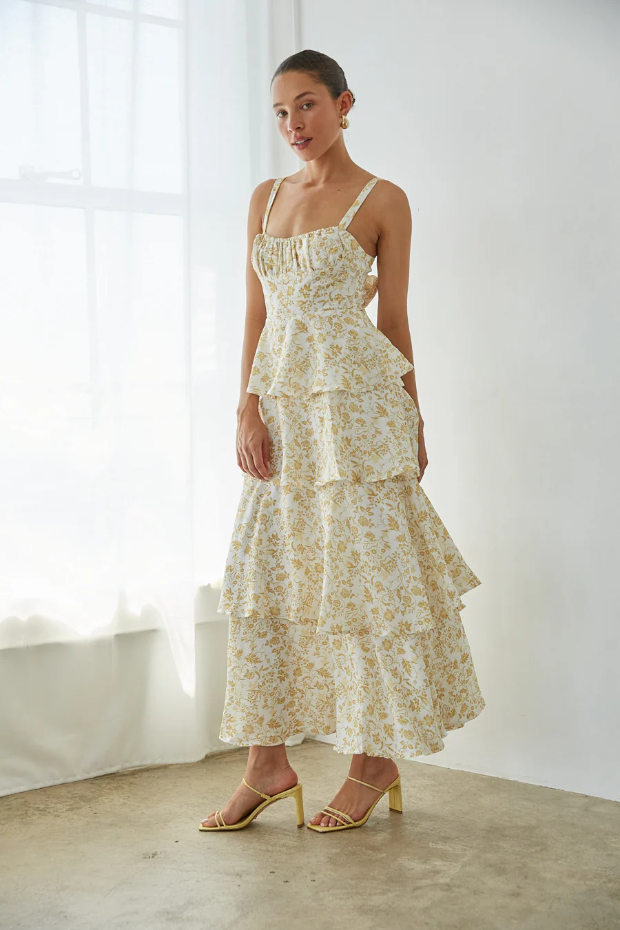 Everlee Bustier Tiered Maxi Dress - luluinthesky