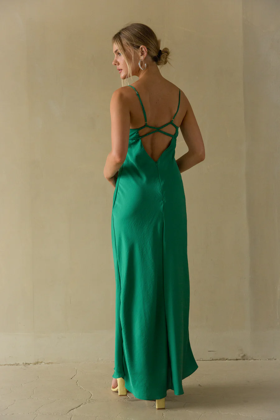 Adelai Open Back Satin Maxi Dress - luluinthesky