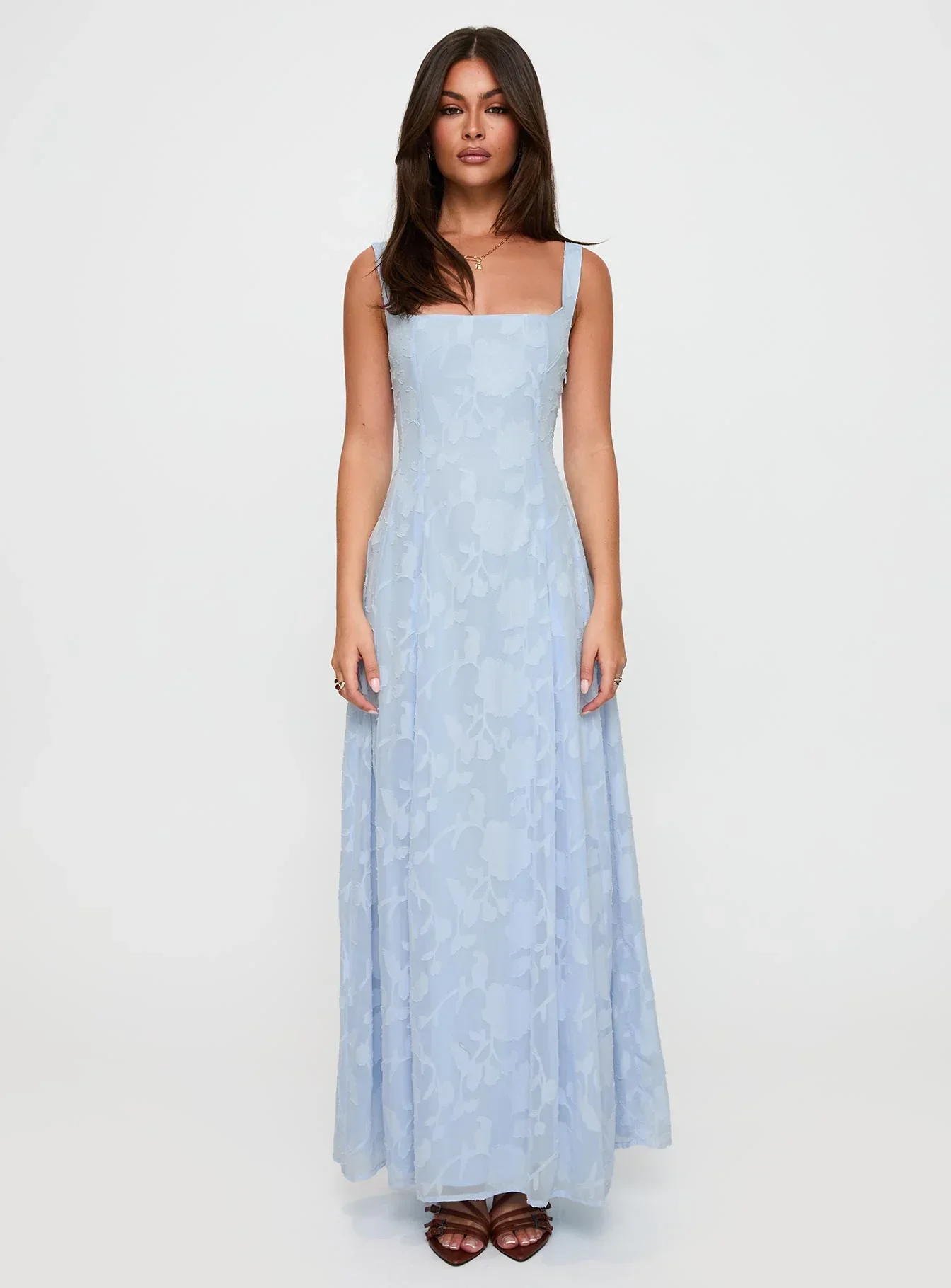 Margaux Burnout Maxi Dress Blue - luluinthesky