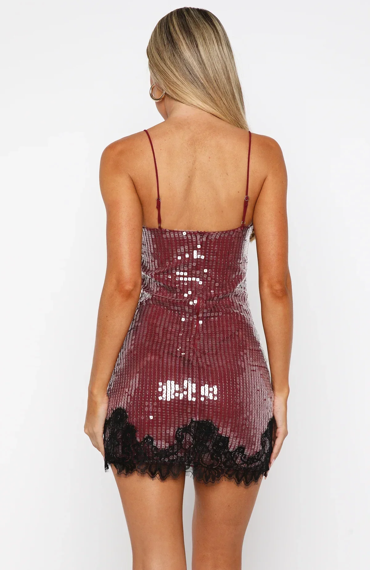 Taking It Easy Sequin Mini Dress Wine - luluinthesky