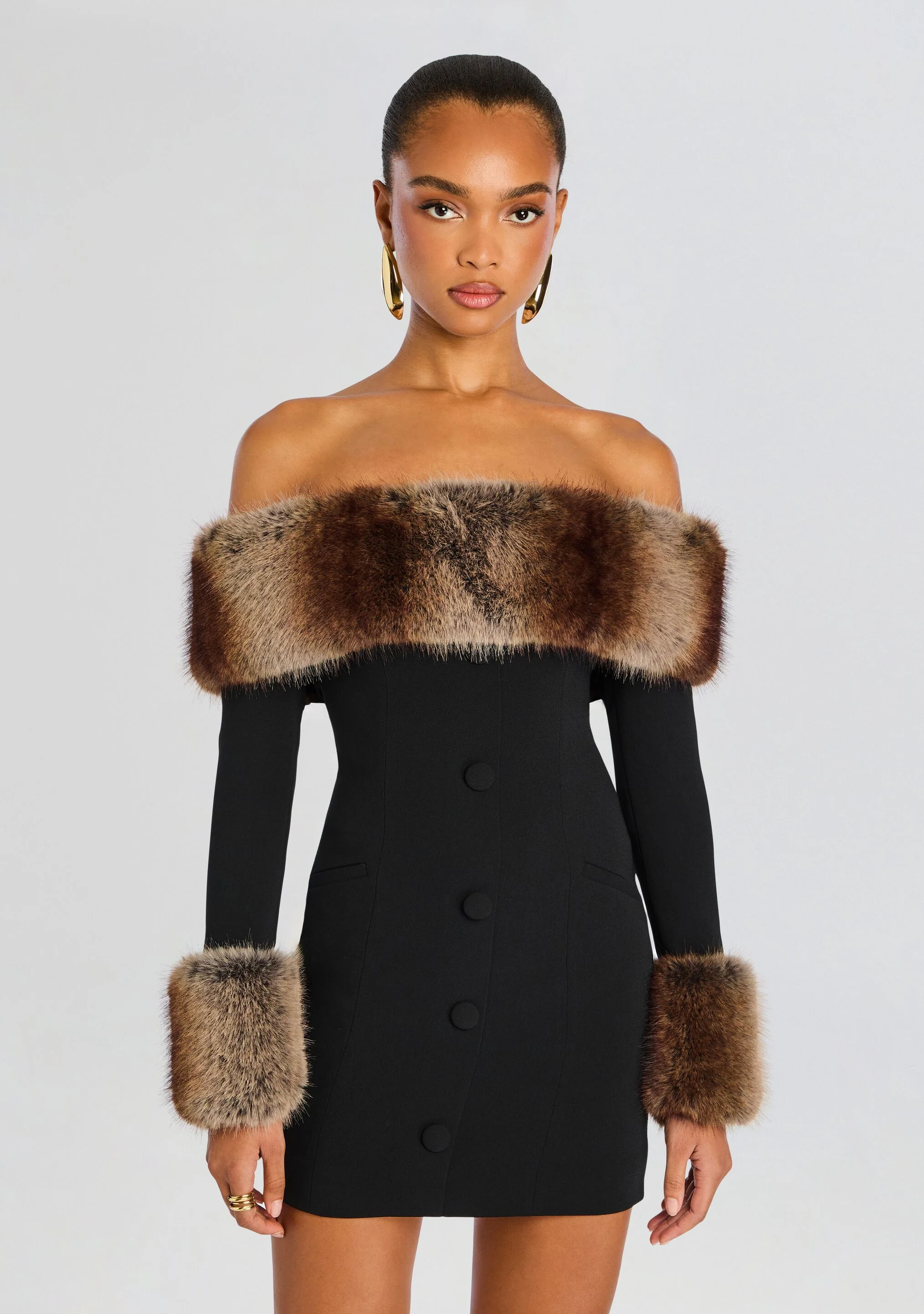 Elspeth Faux Fur Dress - luluinthesky
