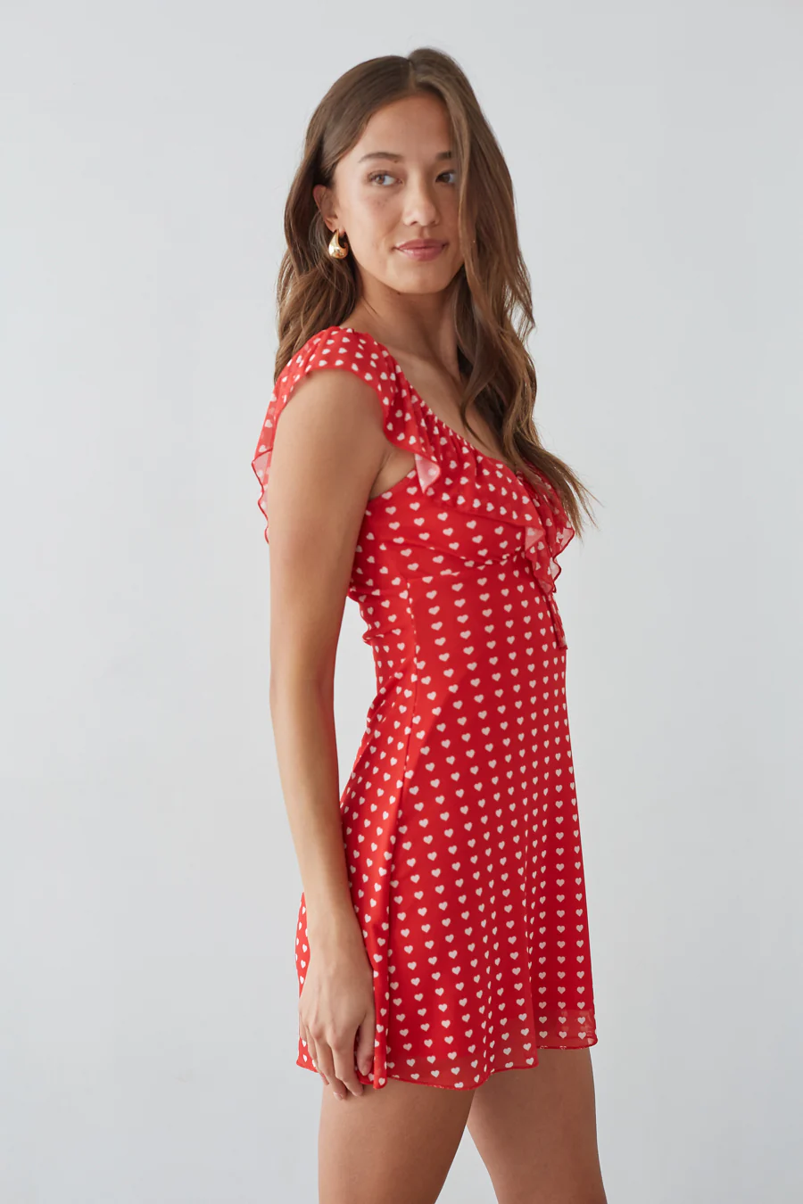 Enid Ruffle Heart Mini Dress - luluinthesky