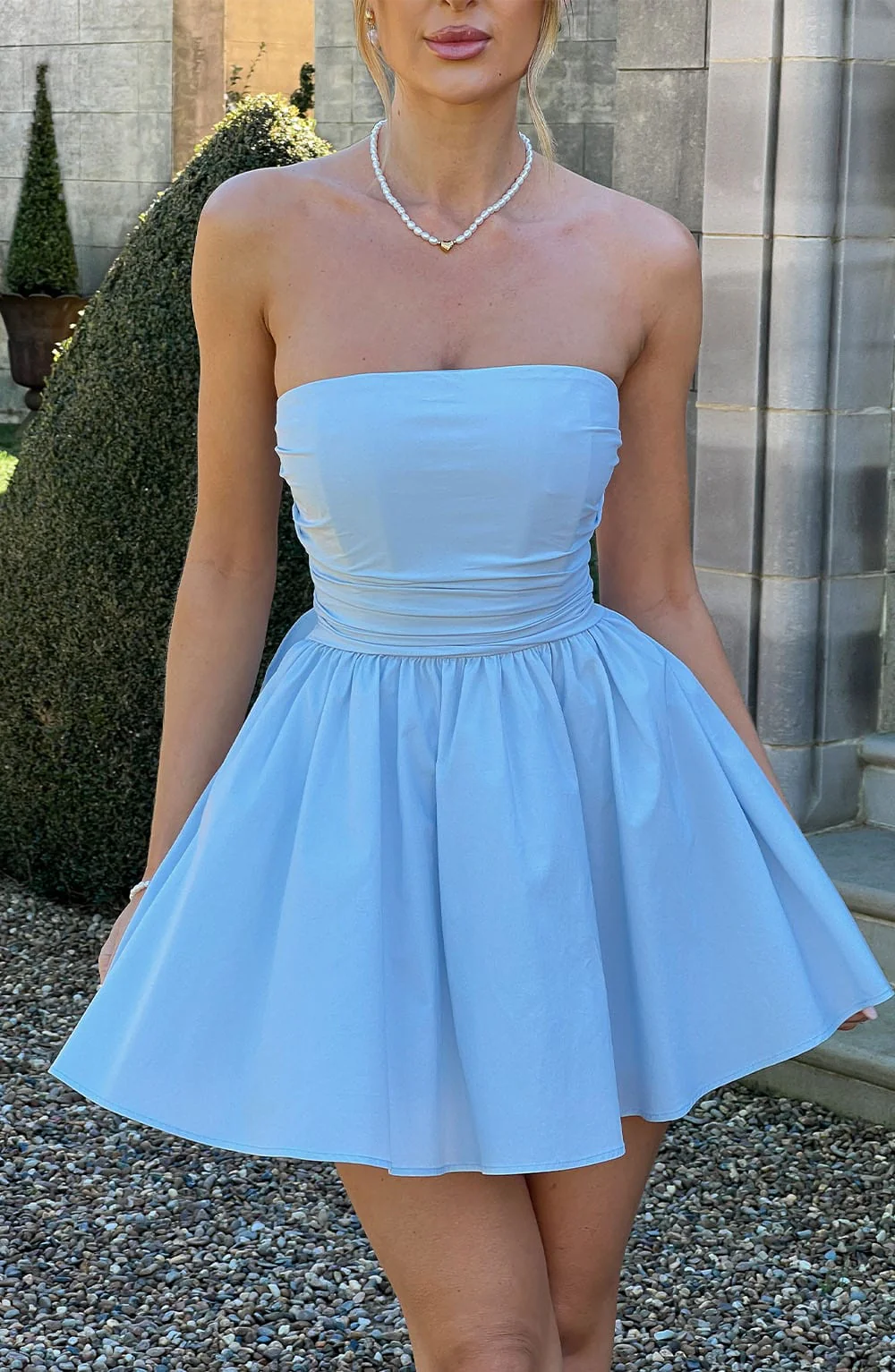 Katrina Mini Dress - Blue - luluinthesky