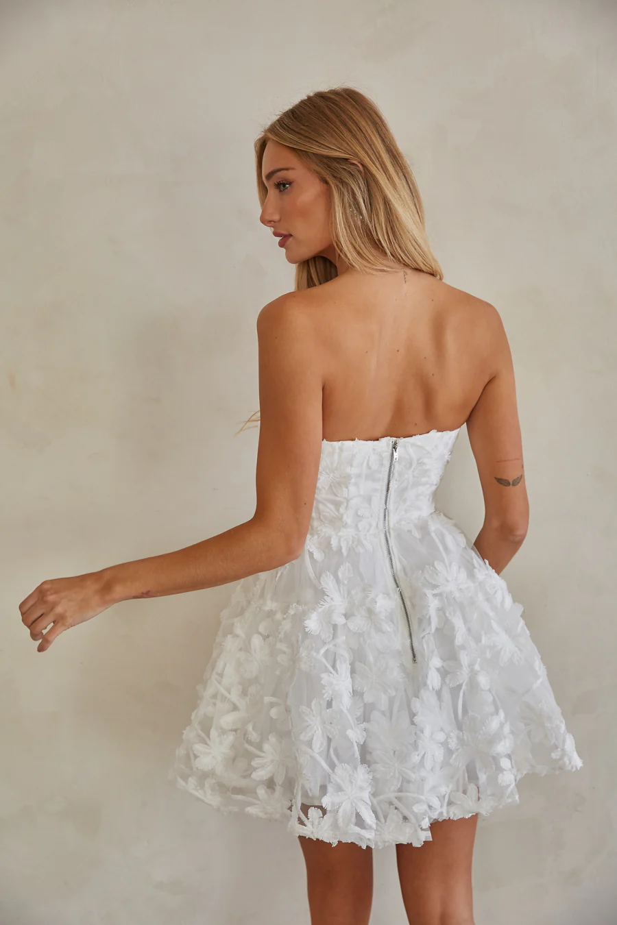 Evangeline Floral Applique Babydoll Dress - luluinthesky