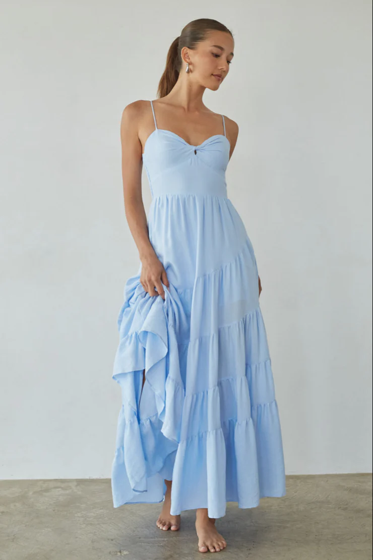 Donna Twist Front Maxi Dress - luluinthesky