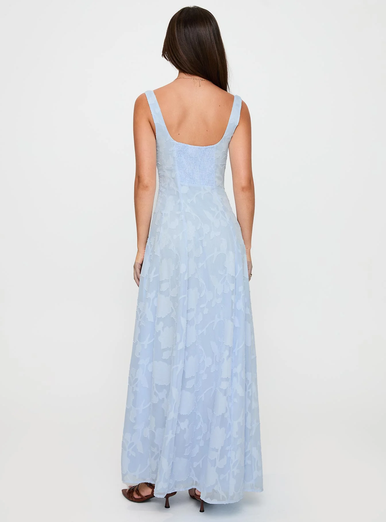 Margaux Burnout Maxi Dress Blue - luluinthesky