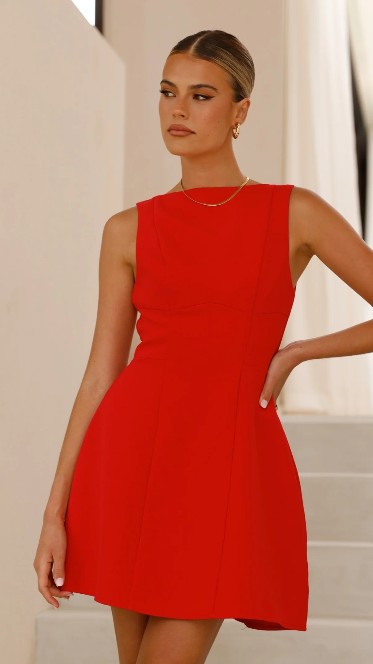 Rafiki Mini Dress - Red - luluinthesky