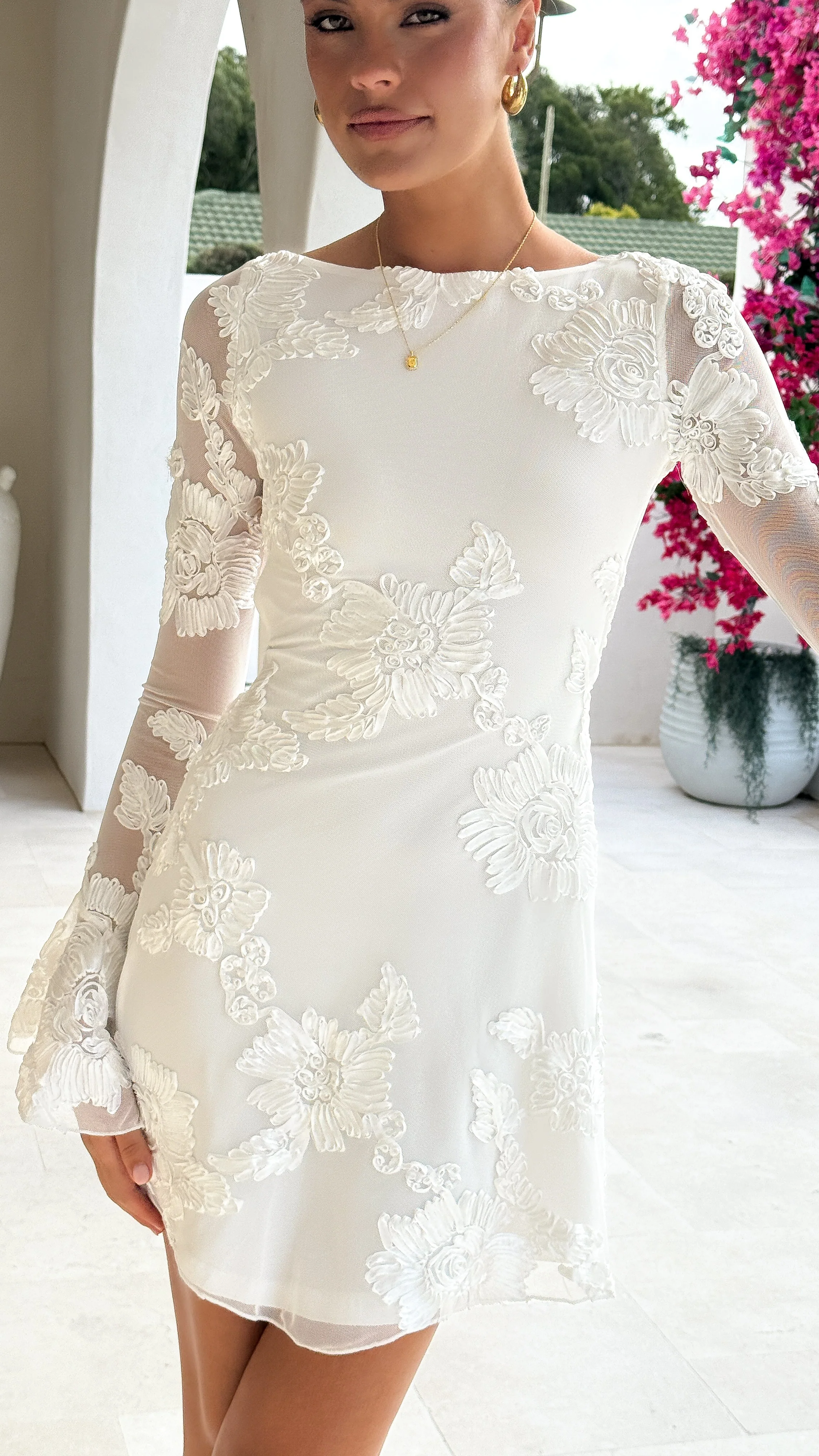 Lanesia Mini Dress - White - luluinthesky