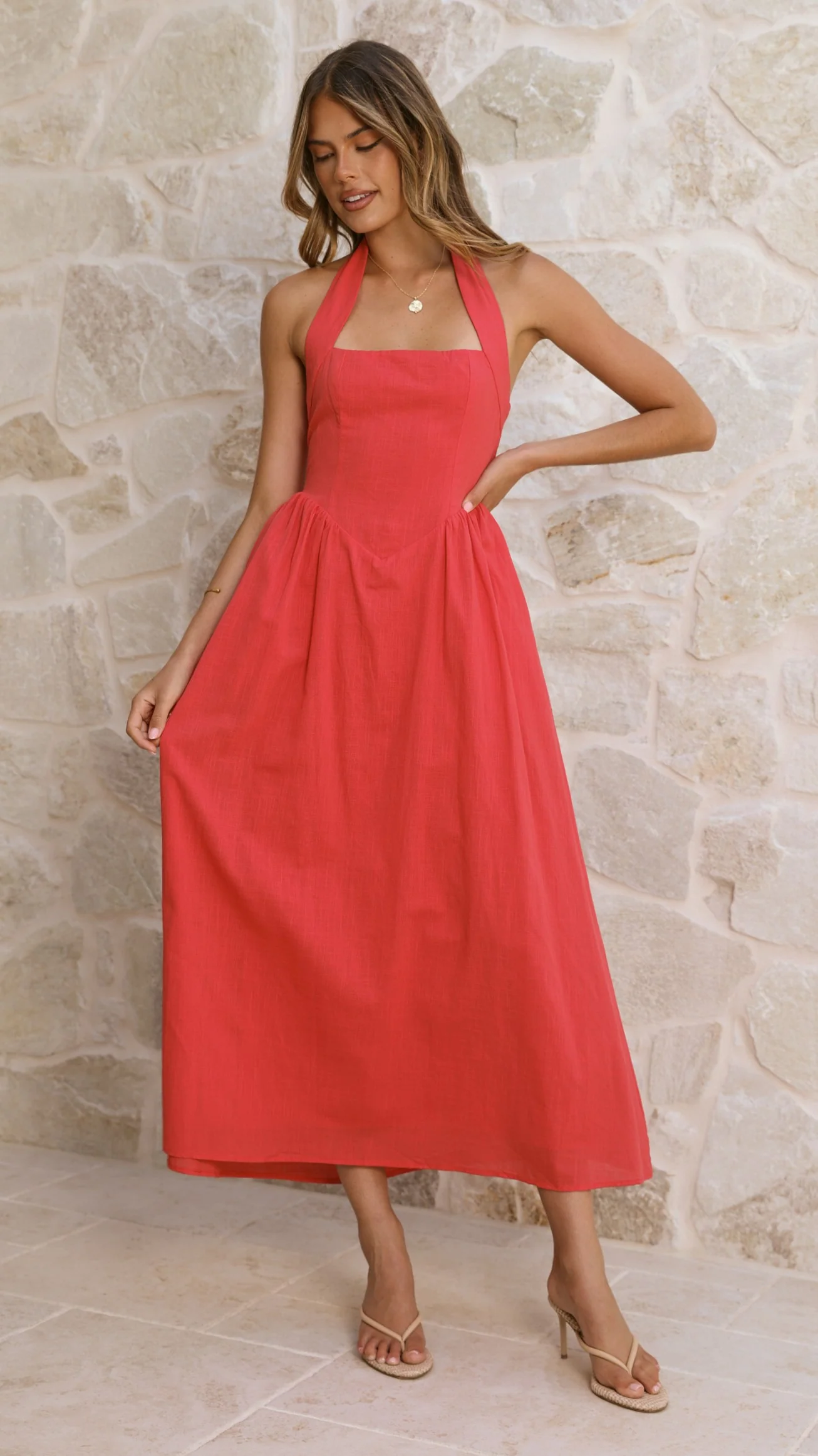 Caden Maxi Dress - Red - luluinthesky